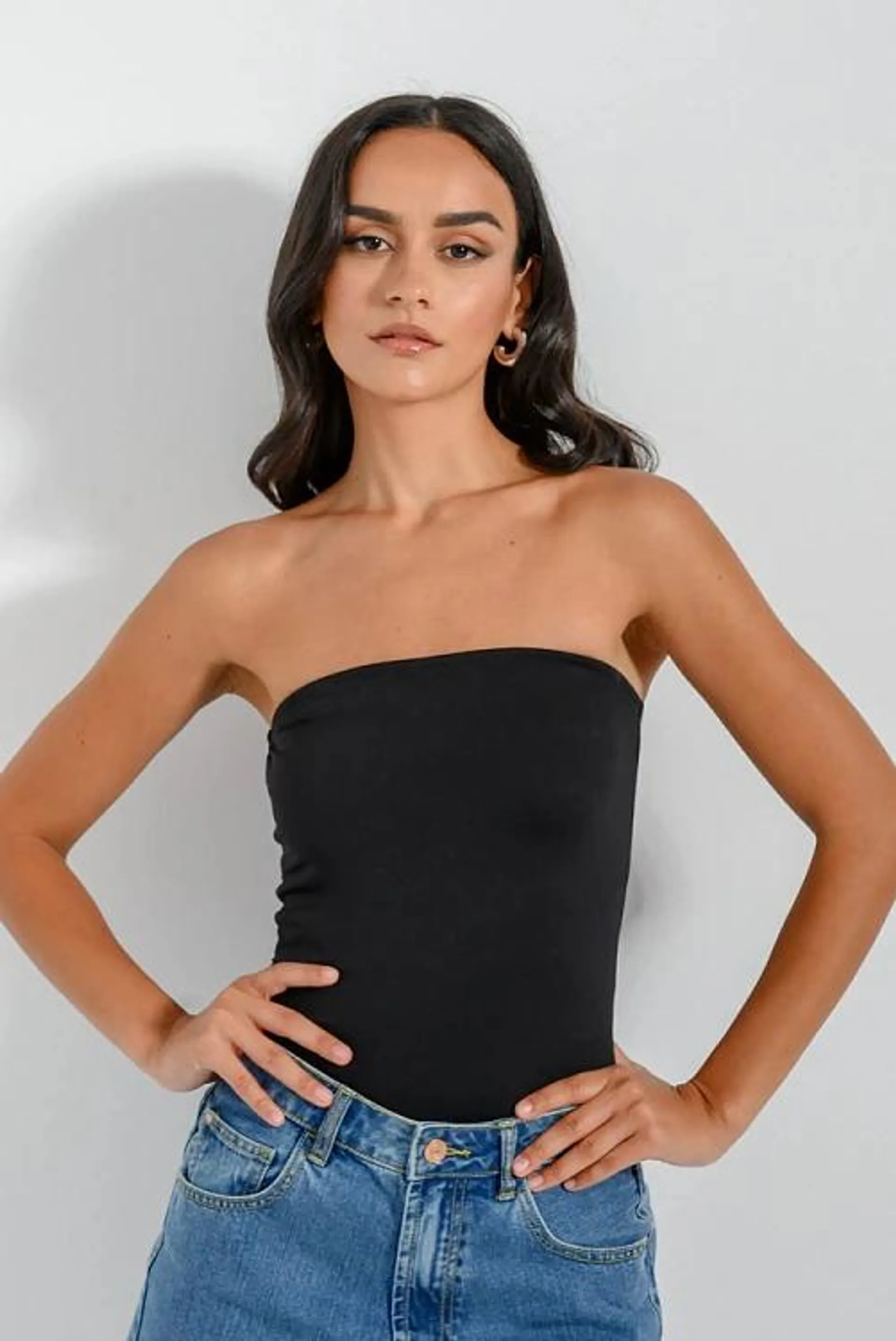 Strapless λύκρα κορμάκι