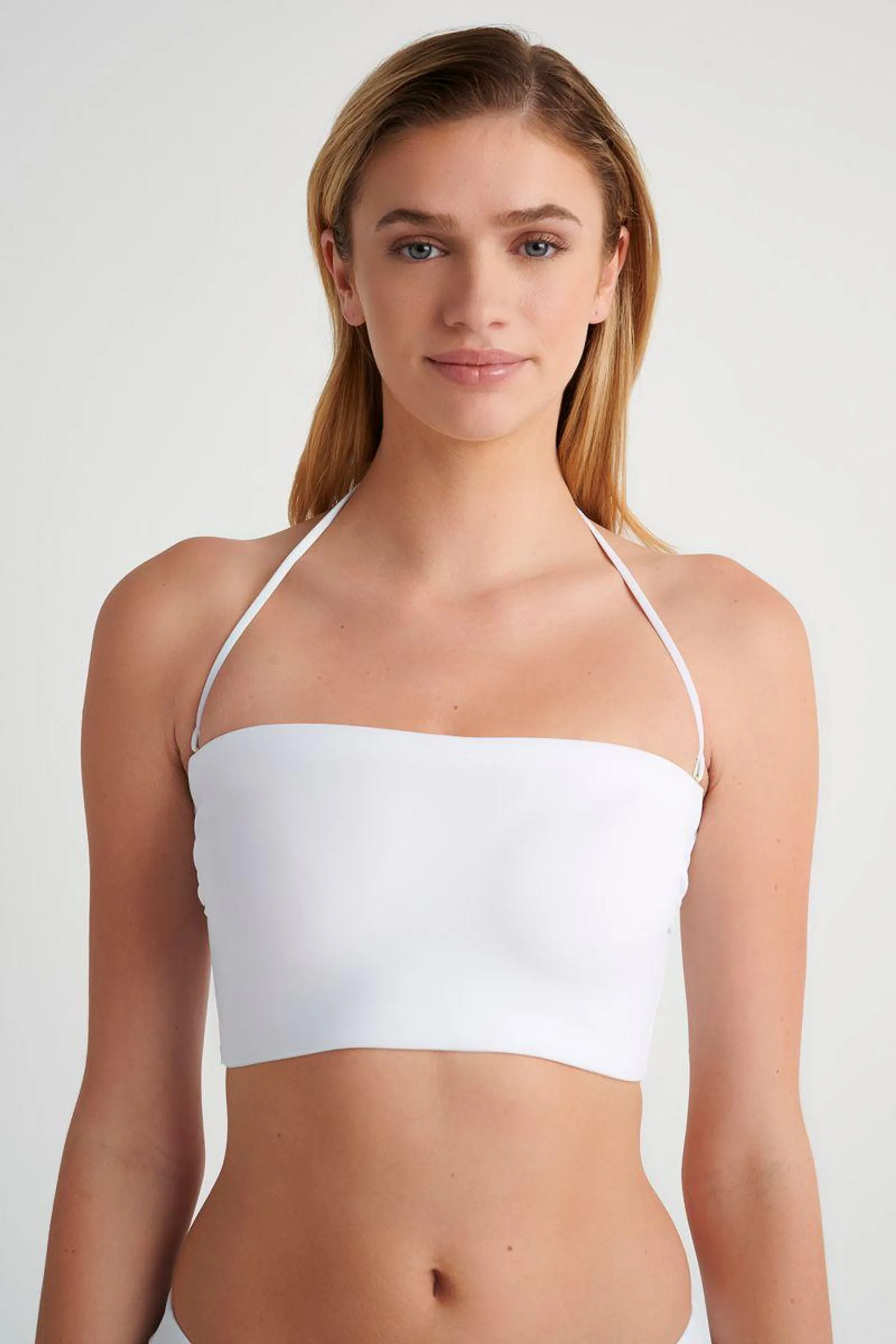 FASHION SOLIDS STRAPLESS BIKINI CROP TOP