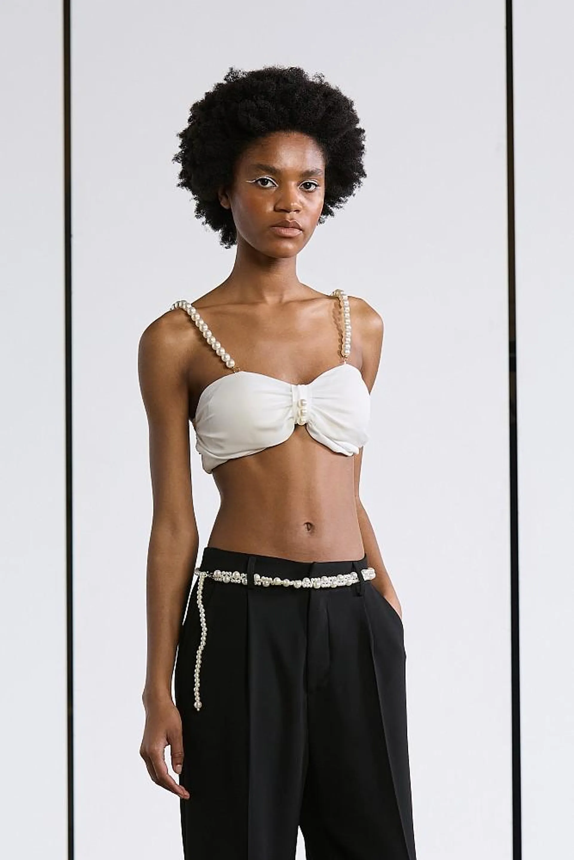 Crop top with pearls - Gold Label