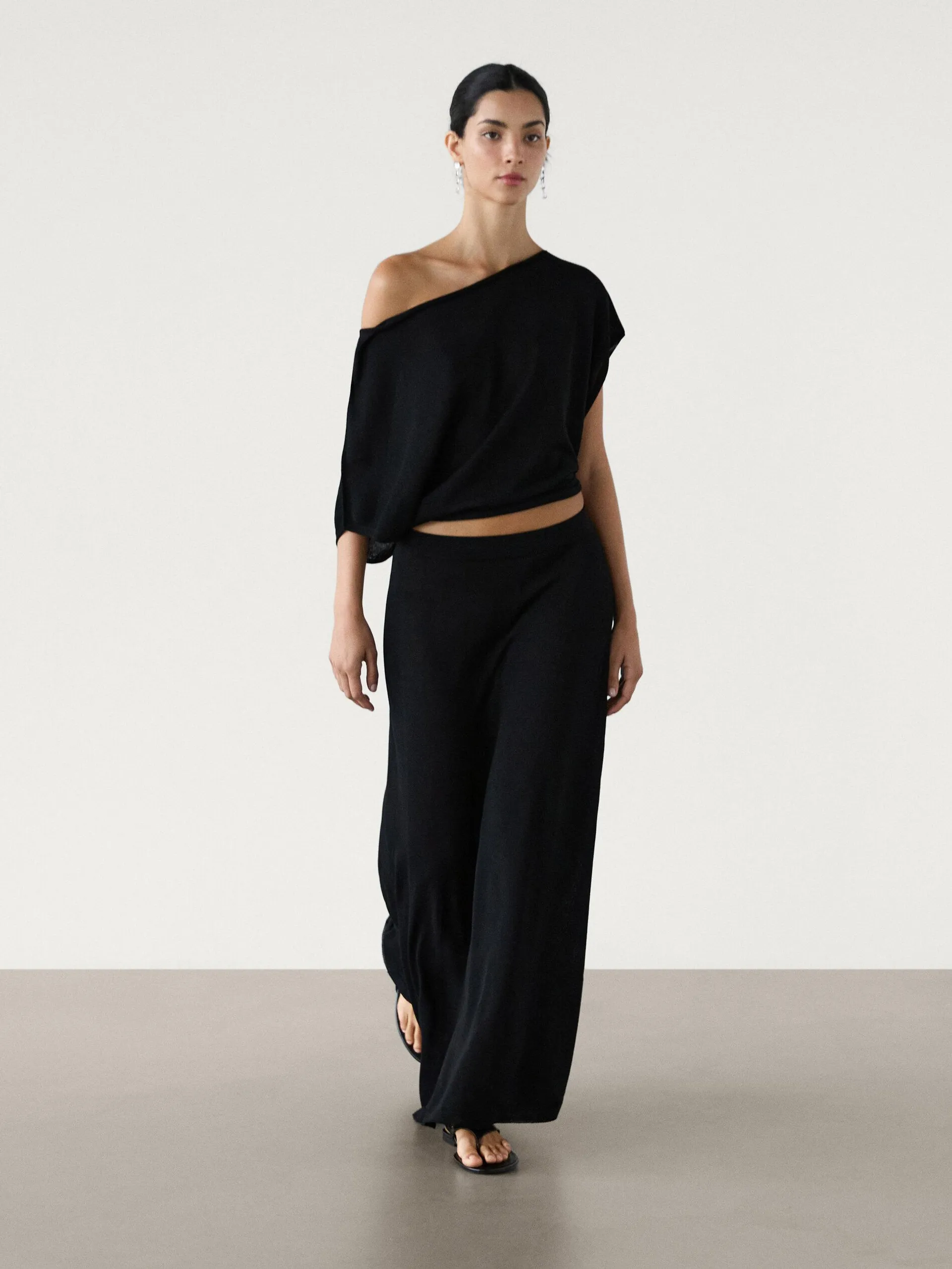 Knit drop-shoulder co-ord sweater