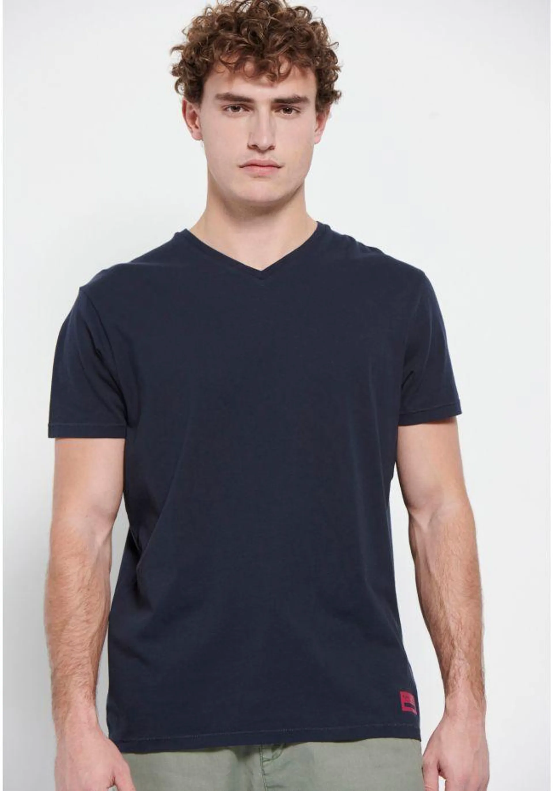 Ανδρικό regular fit t-shirt με V λαιμόκοψη