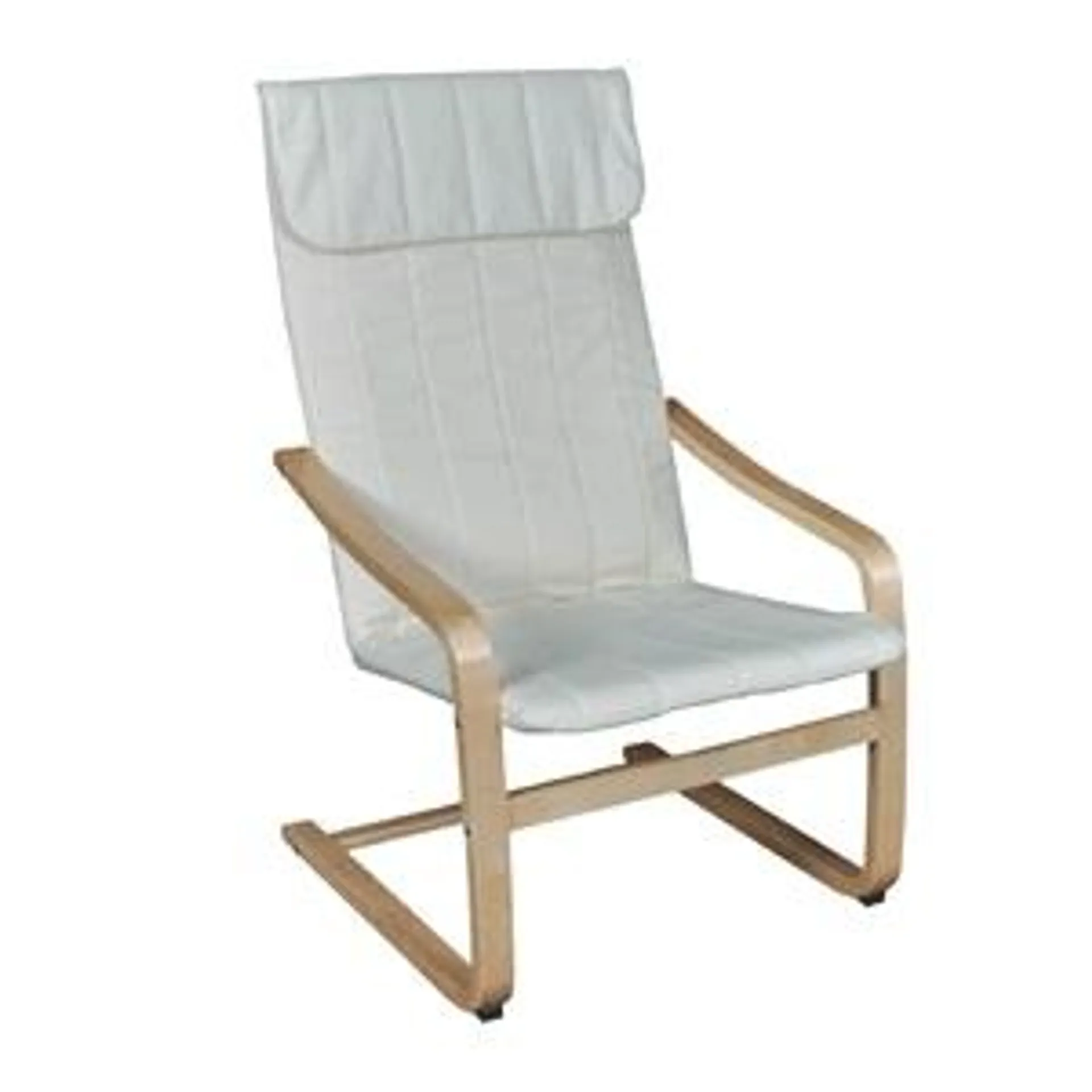 HAMILTON Armchair Natural (Birch)/Fabric White