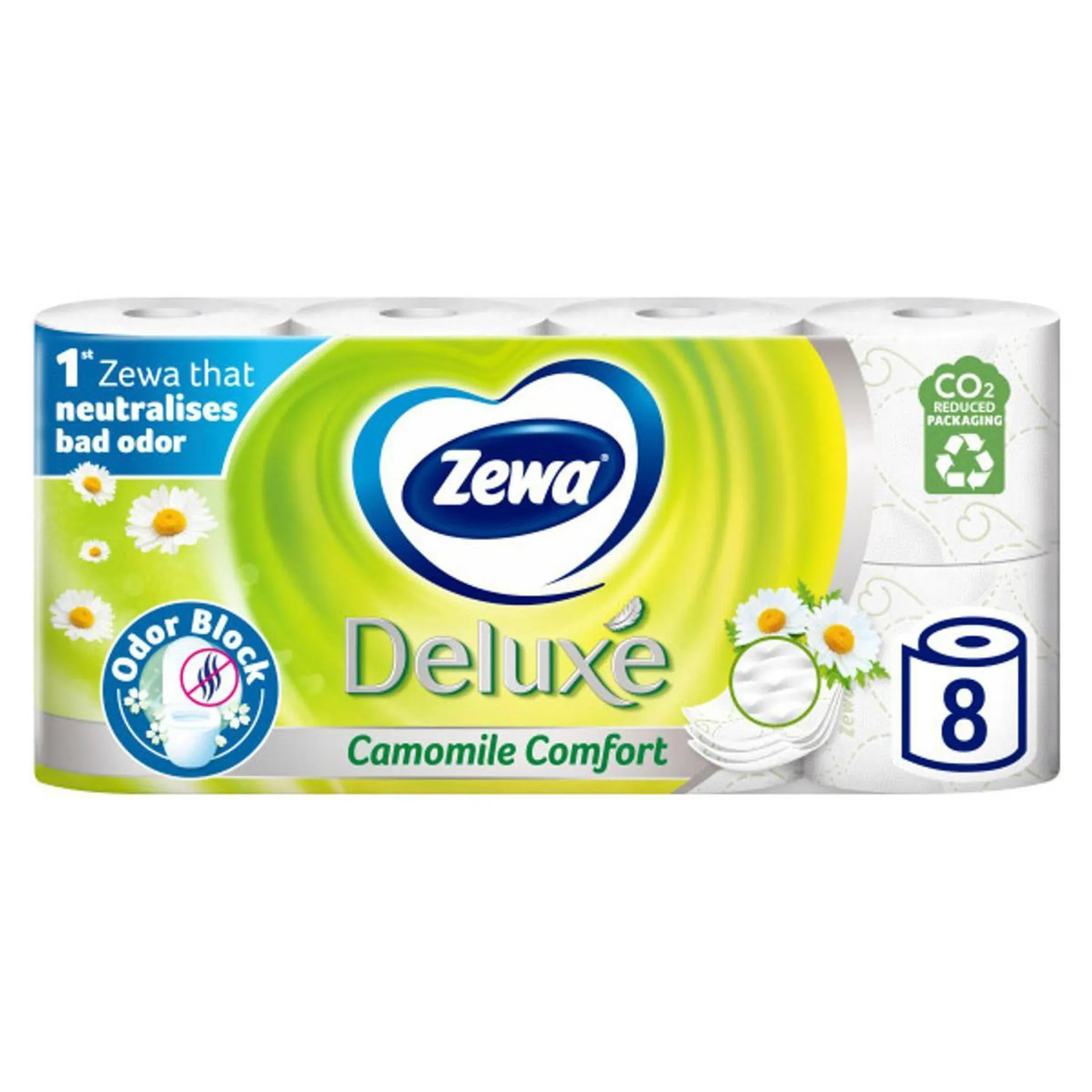 Zewa Deluxe Χαρτί Υγείας Χαμομήλι 8 Τεμάχια 728 gr