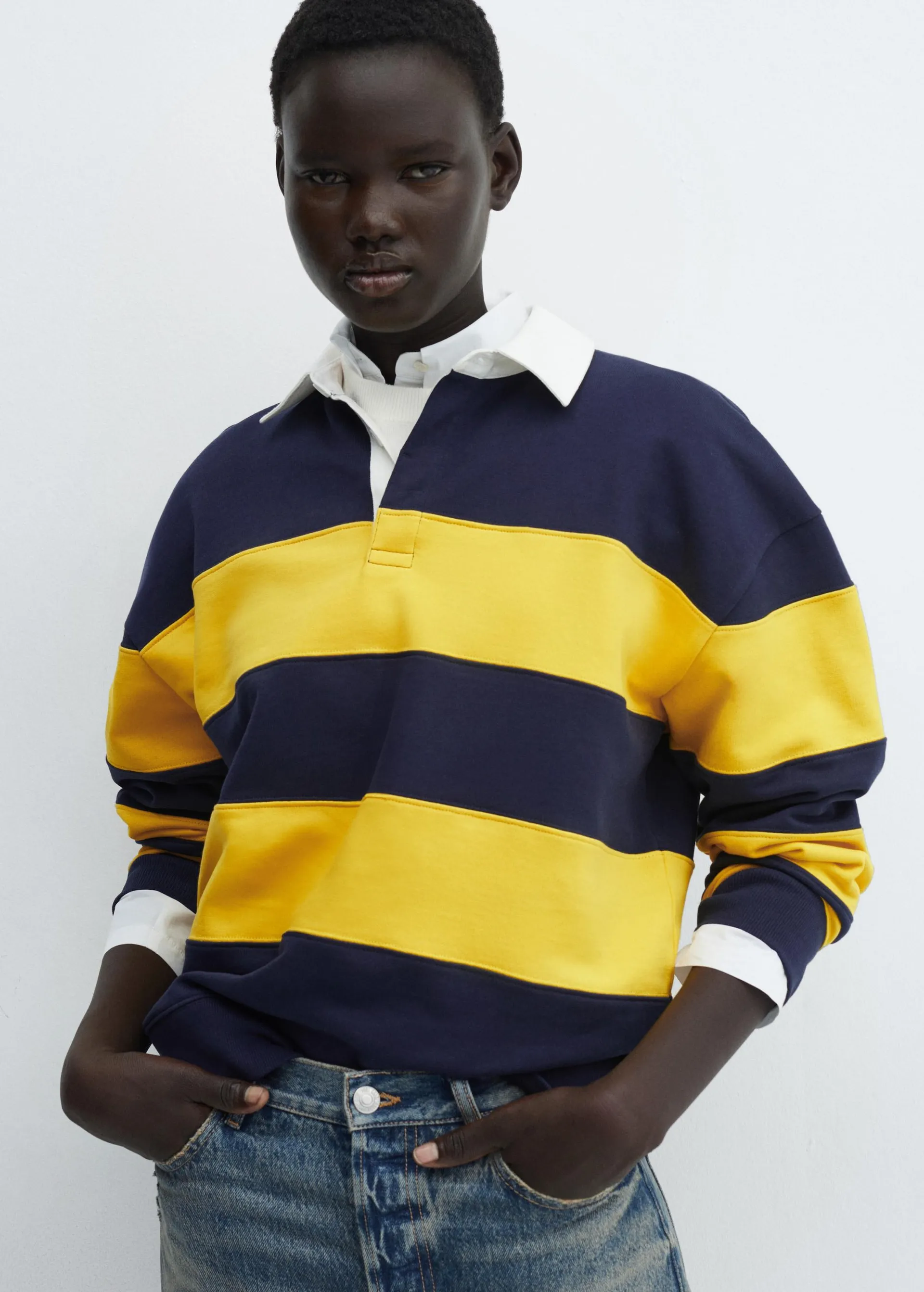 Striped cotton polo shirt