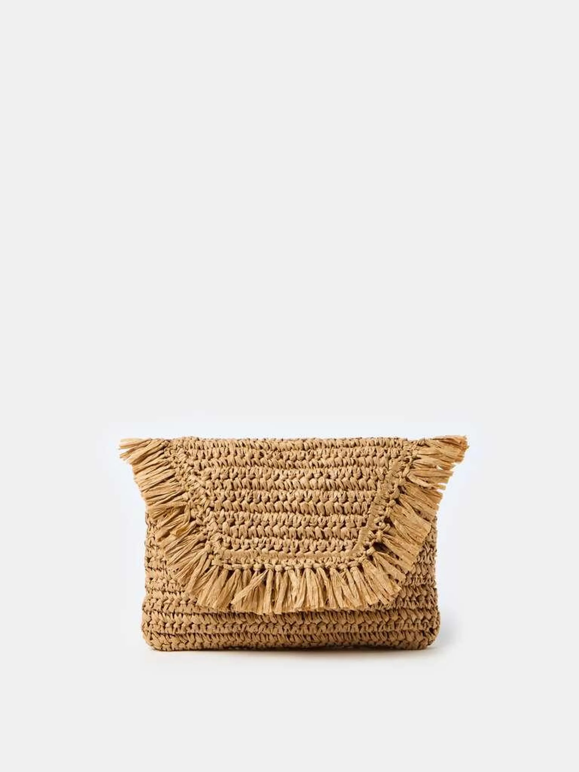 Beige Raffia shoulder bag