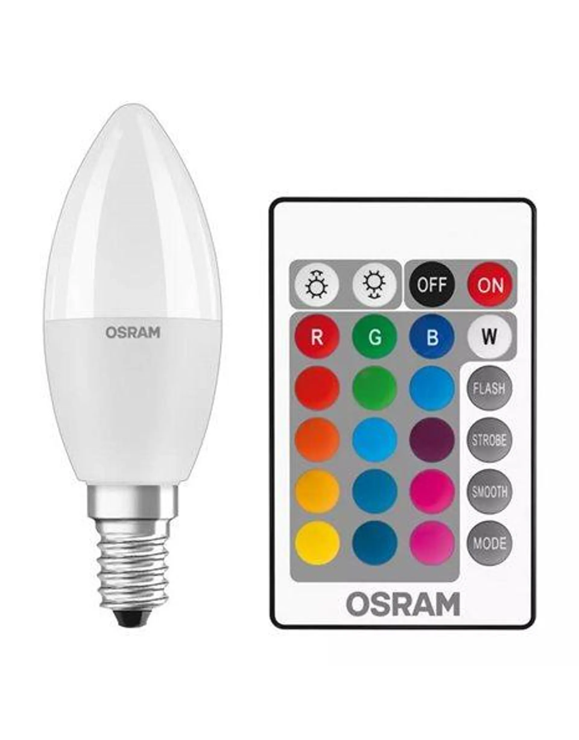 Λάμπα LED Κερί 4,9W 470lm E14 230V RGBW Dimmable με τηλεχειριστήριο