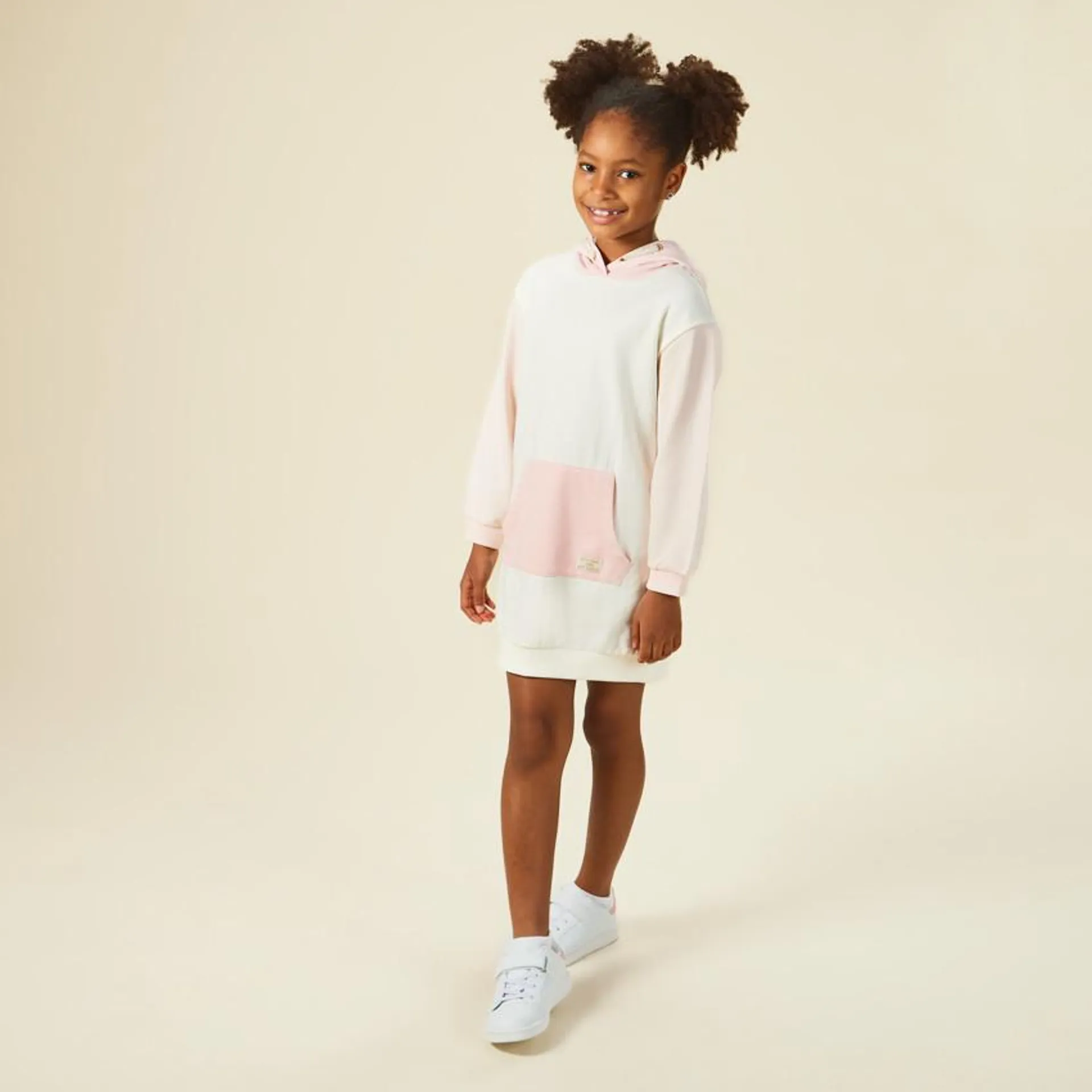 Robe sweat en molleton effet color block pour fille