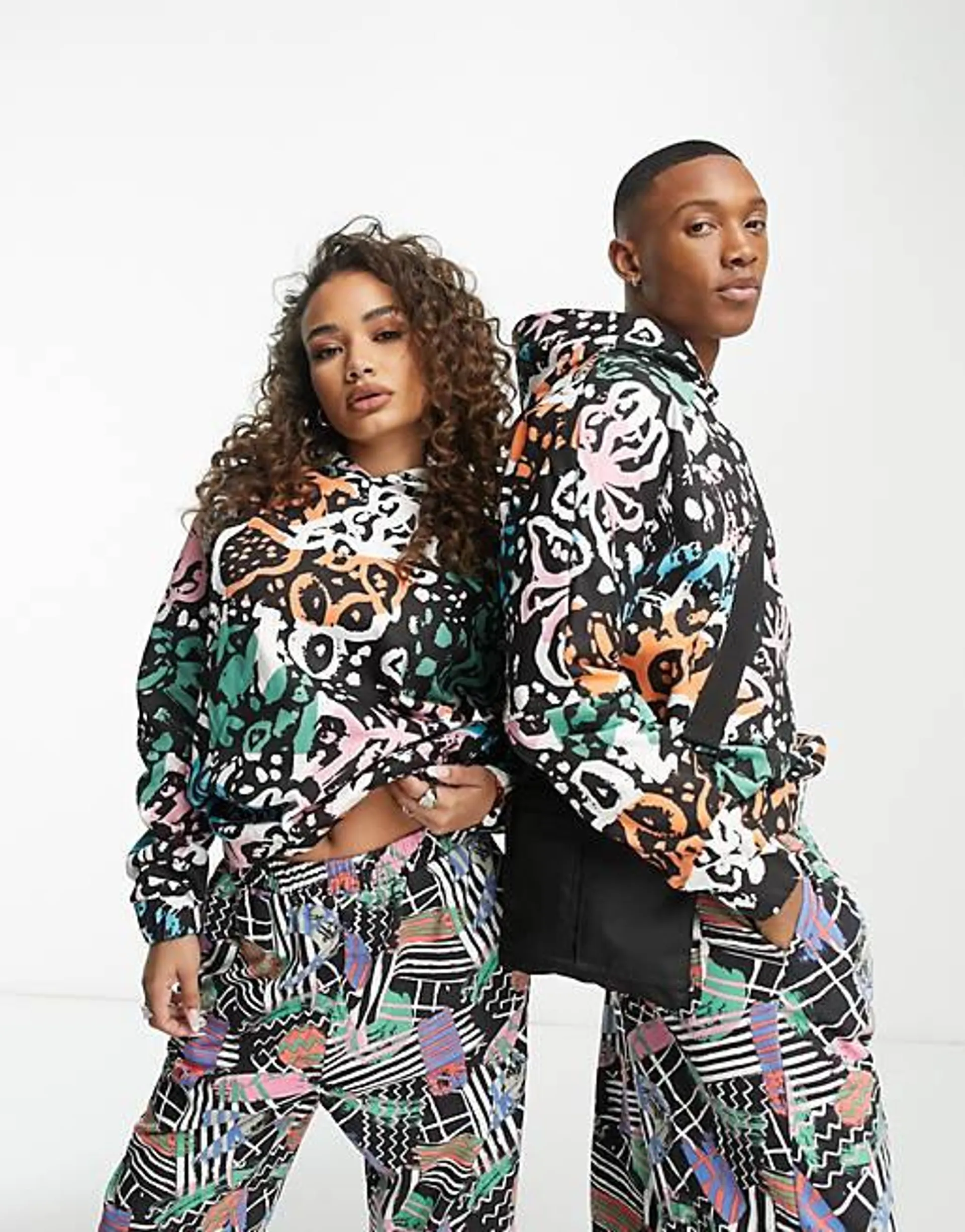 ASOS MADE IN KENYA unisex hoody in graphic colours print