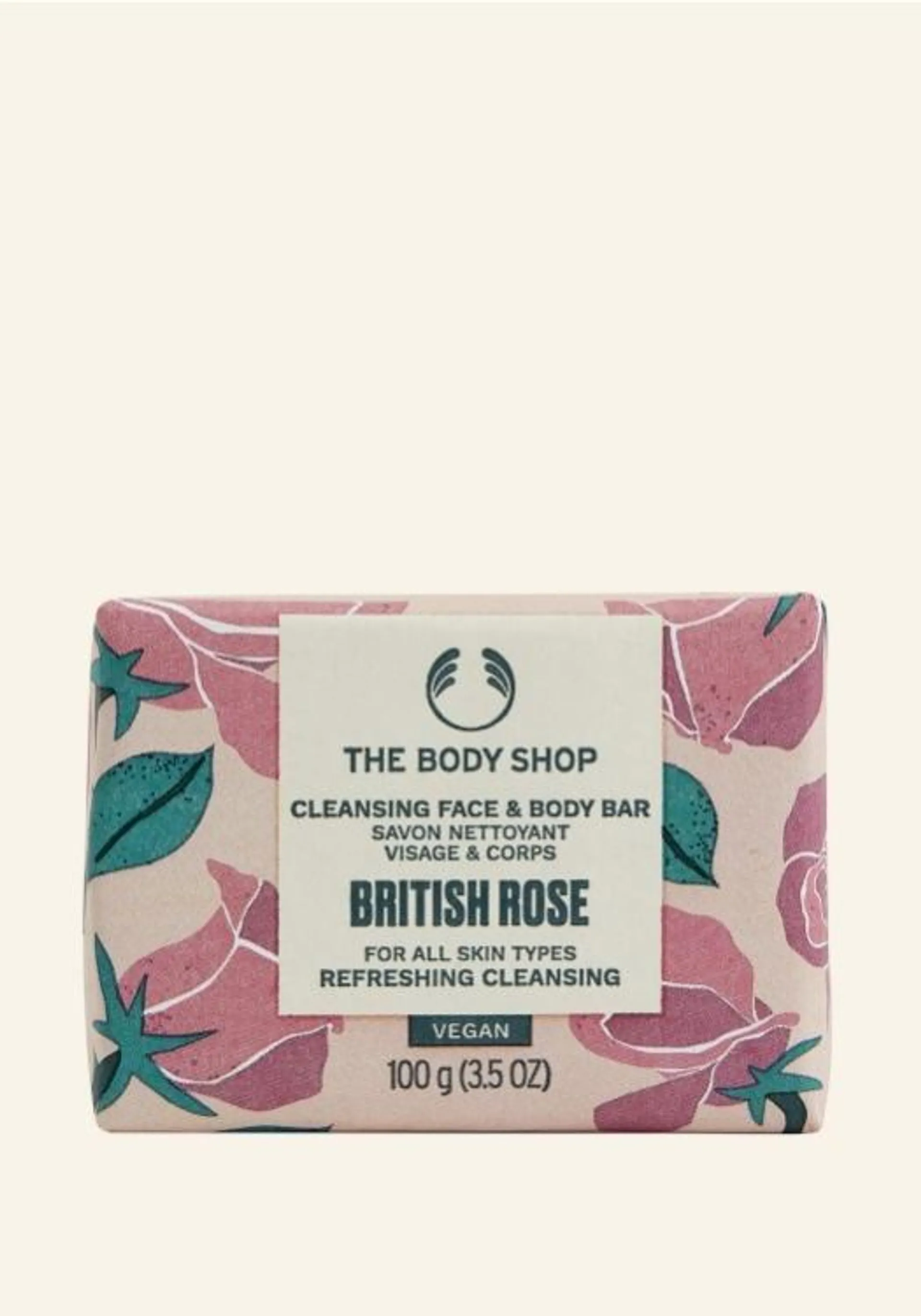 British Rose Cleansing Face & Body Bar