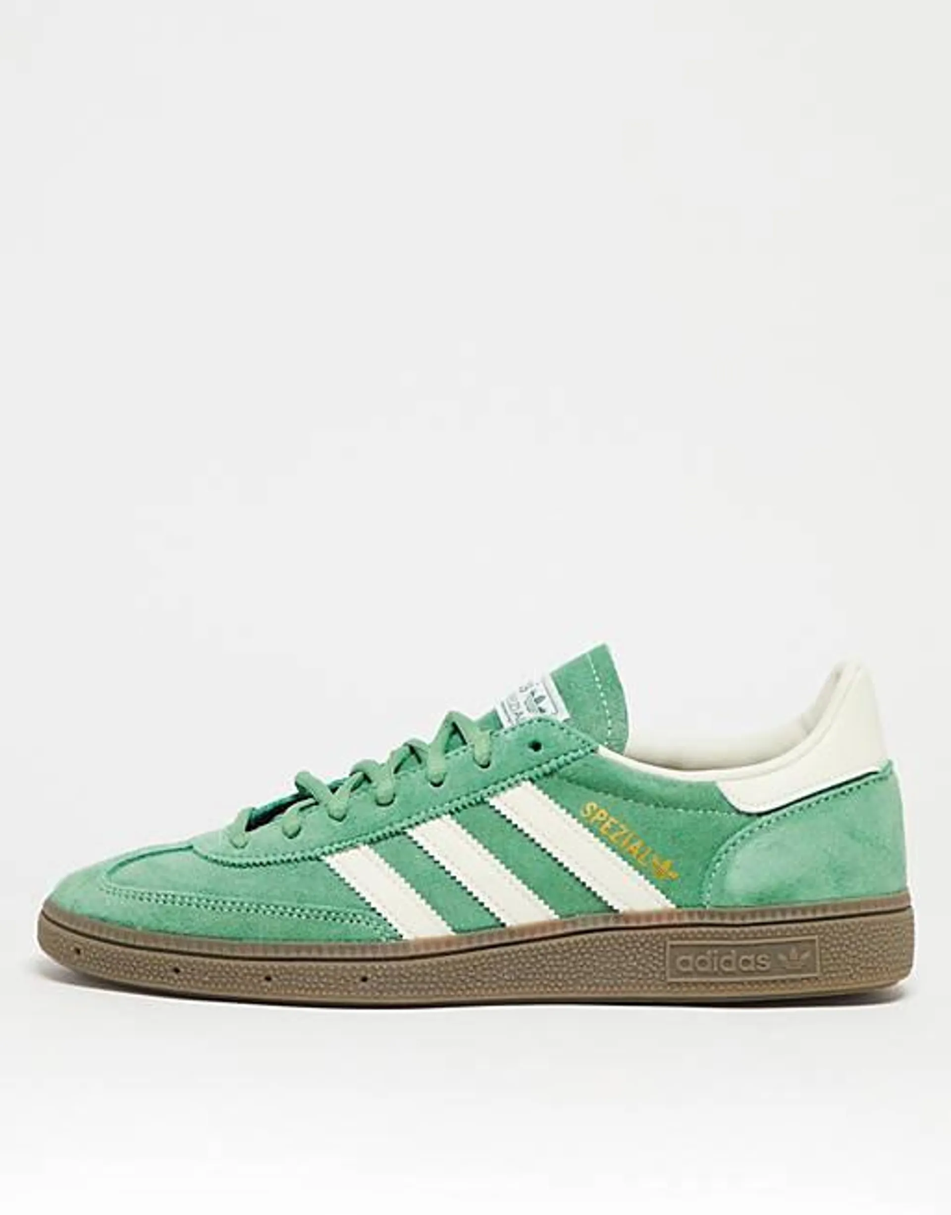 adidas Originals Handball Spezial gum sole trainers in green and white