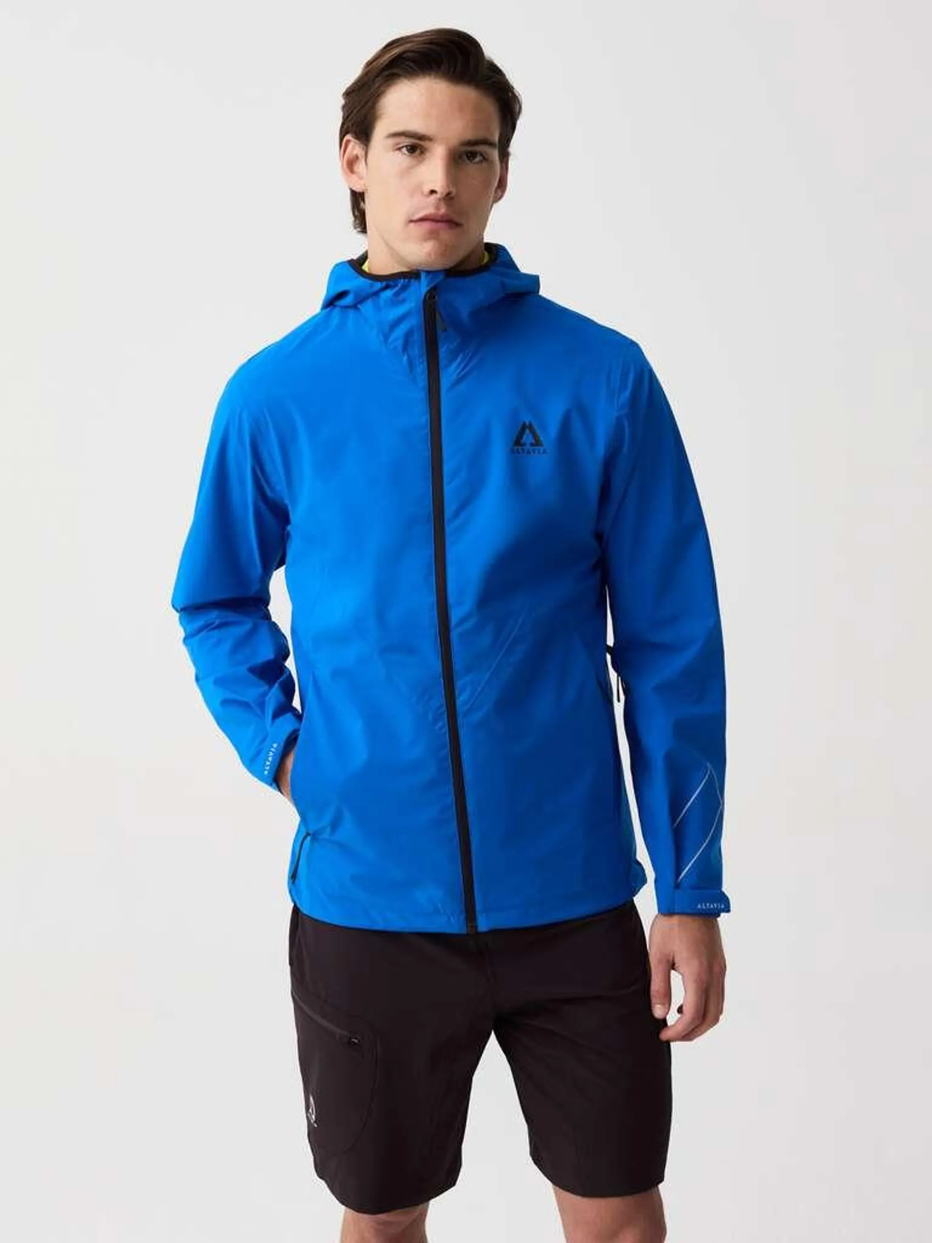 Deep Blue Altavia waterproof jacket with hood