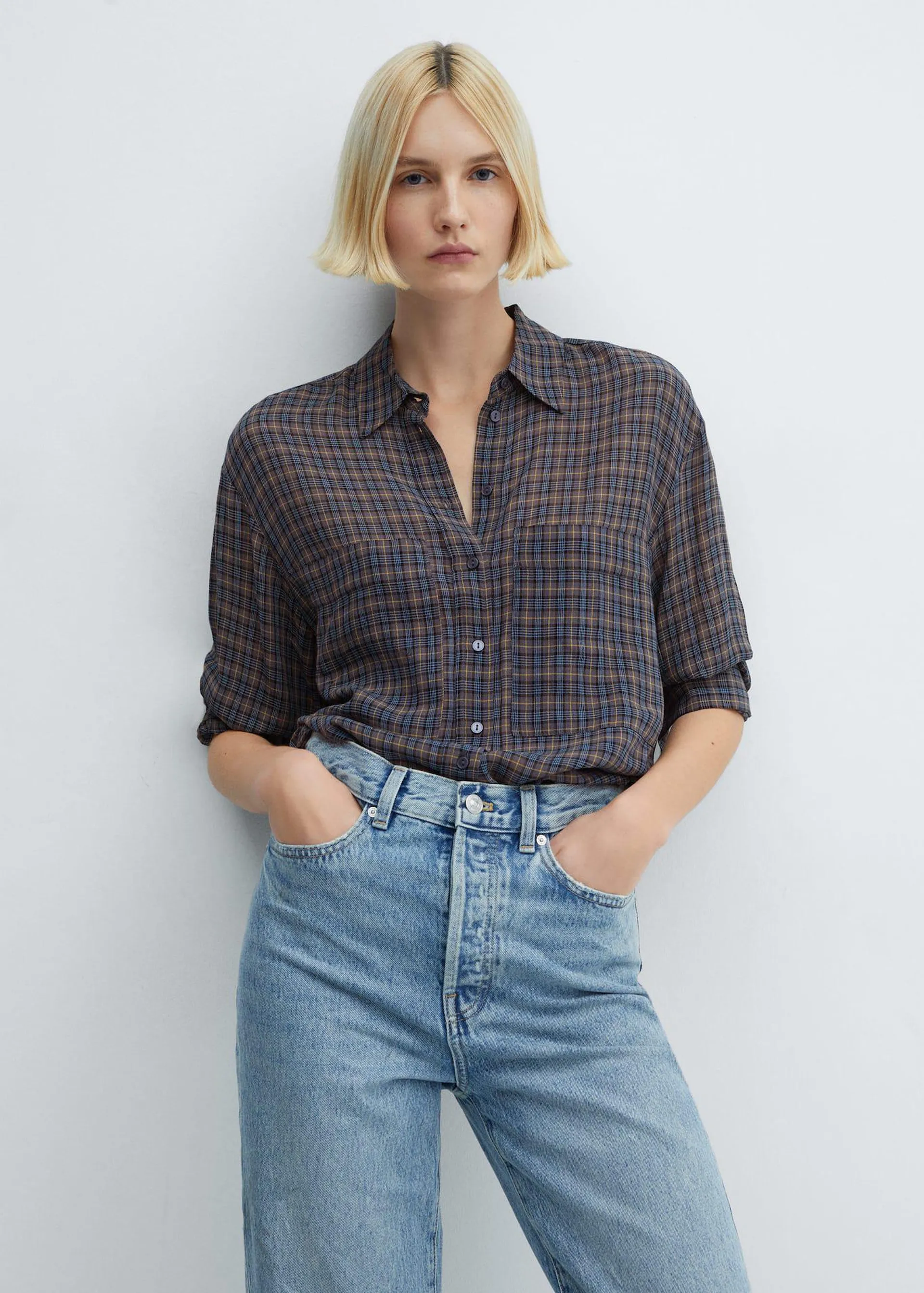 Oversize check shirt