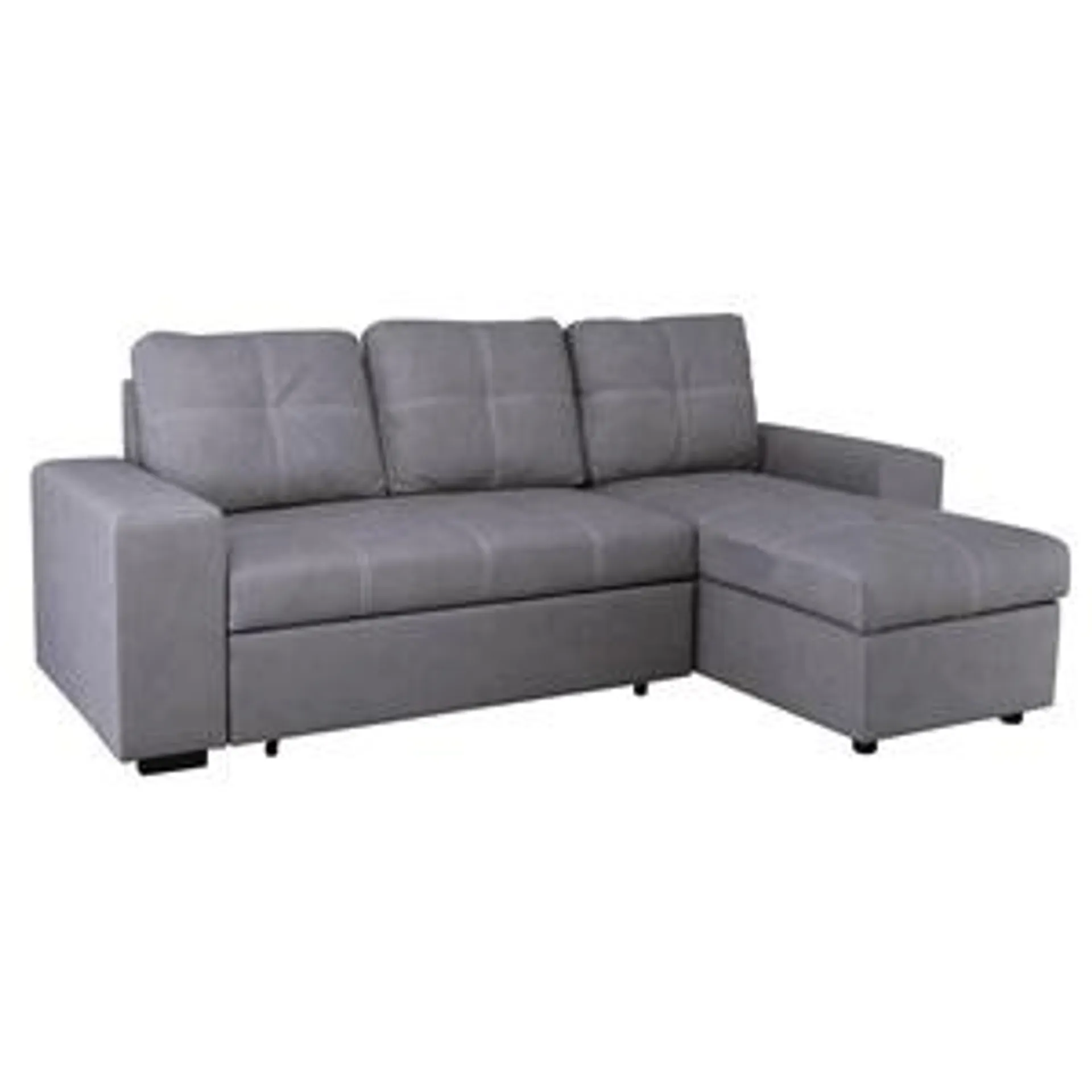 MONTREAL-Max Nabuk Reversible Storage Corner Sofabed Dark Grey