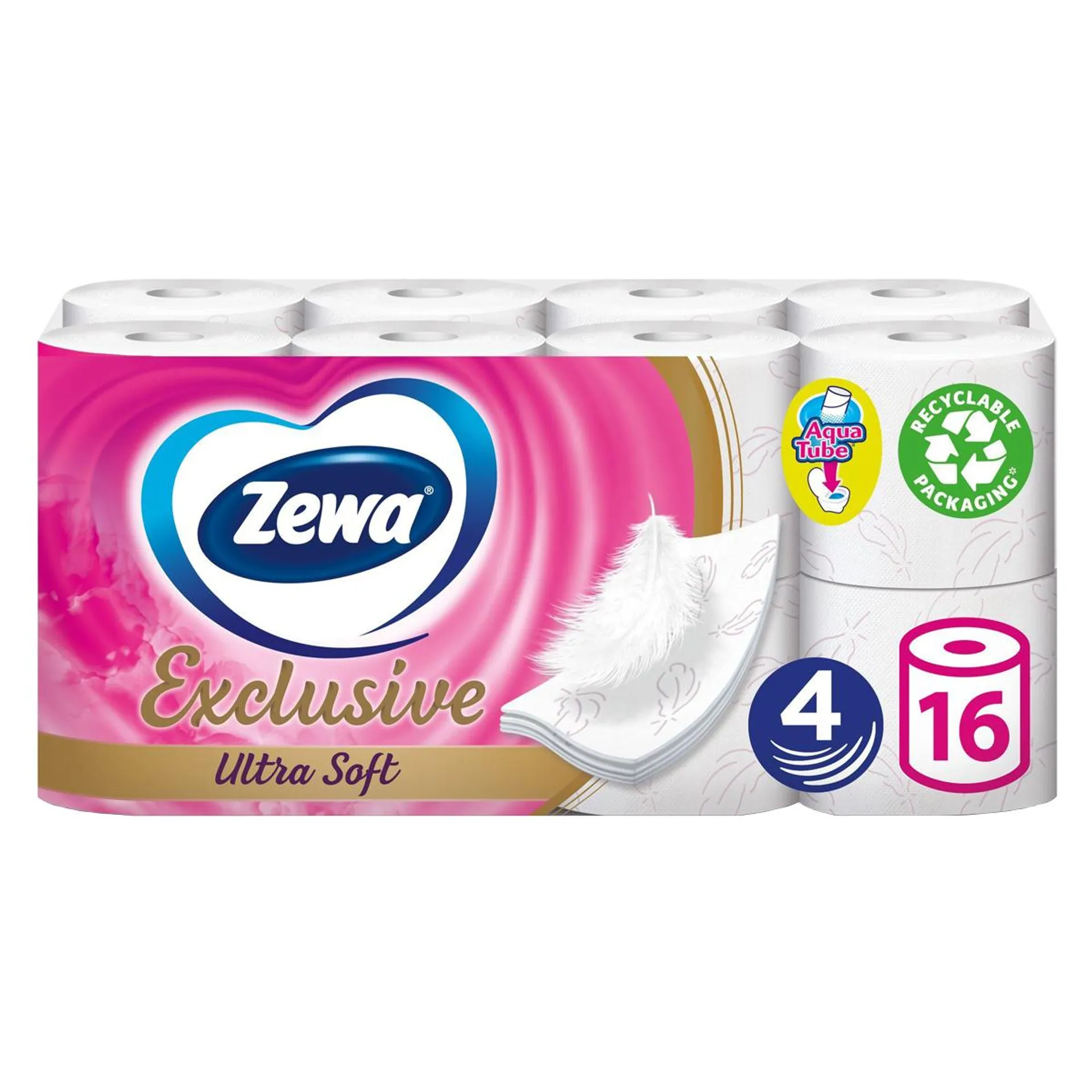 Zewa Exclusive Χαρτί Υγείας Ultra Soft 4 Φύλλο 16 Τεμάχια 1776 gr