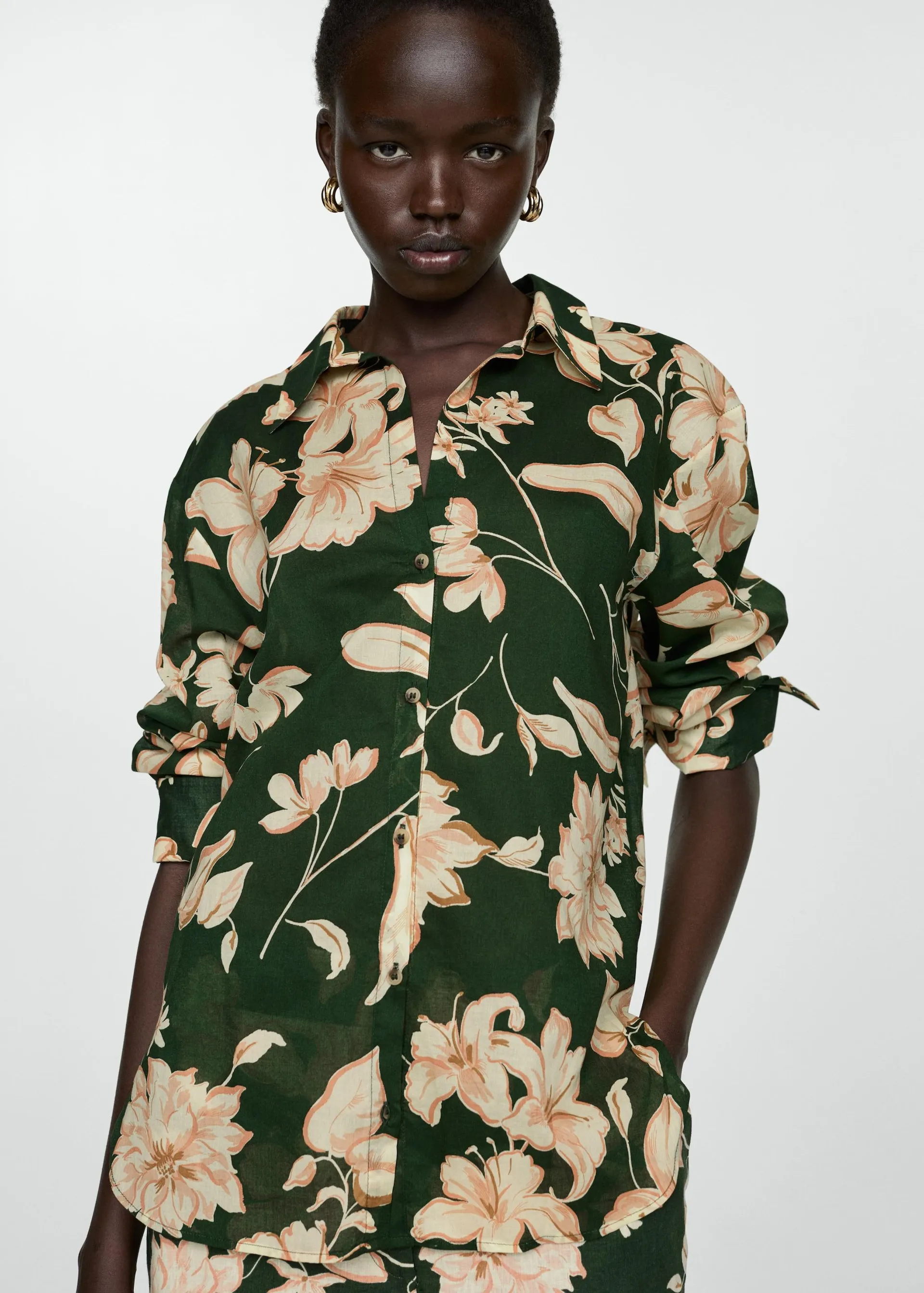 Camisa à flores de algodão