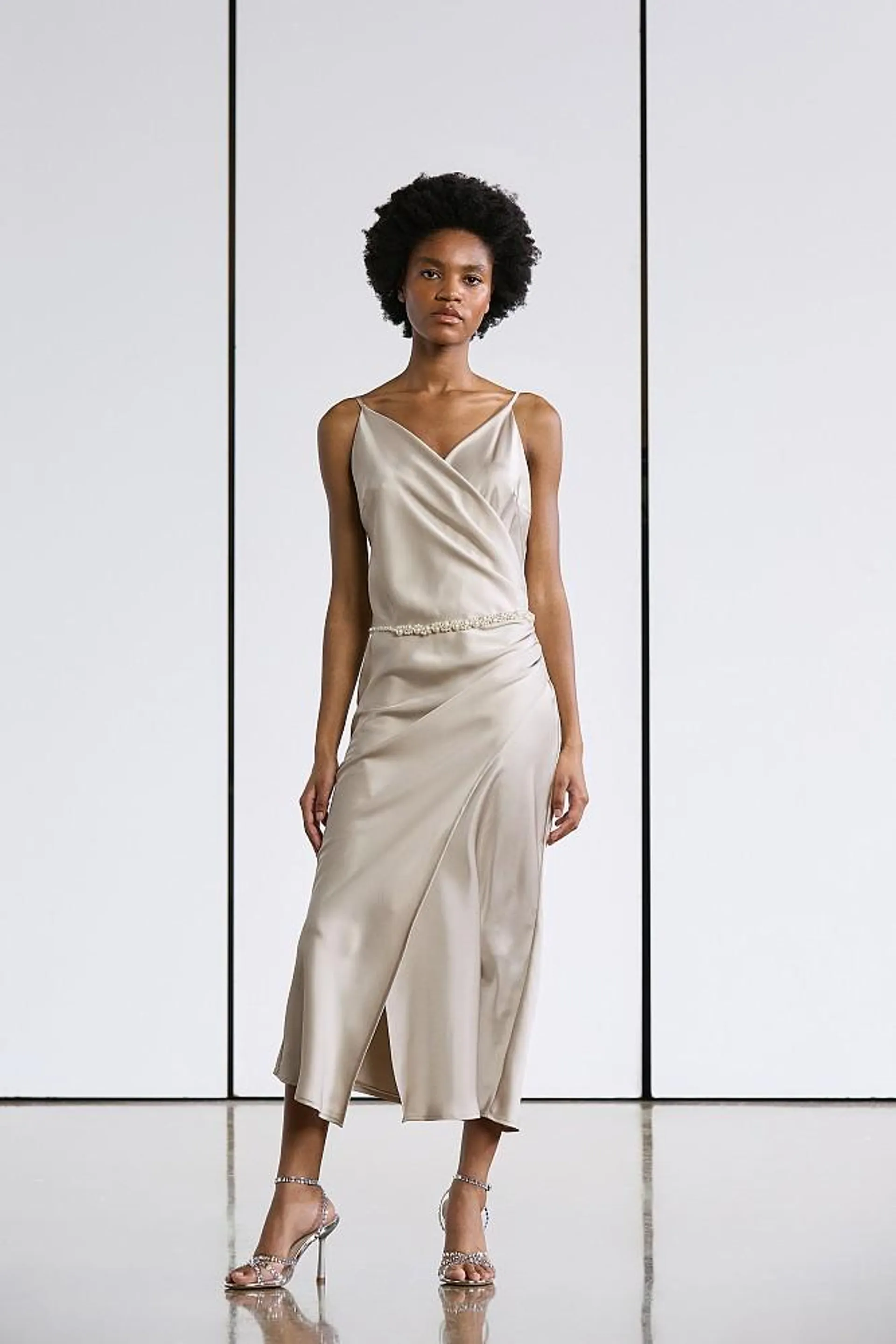 Midi satin dress - Gold Label