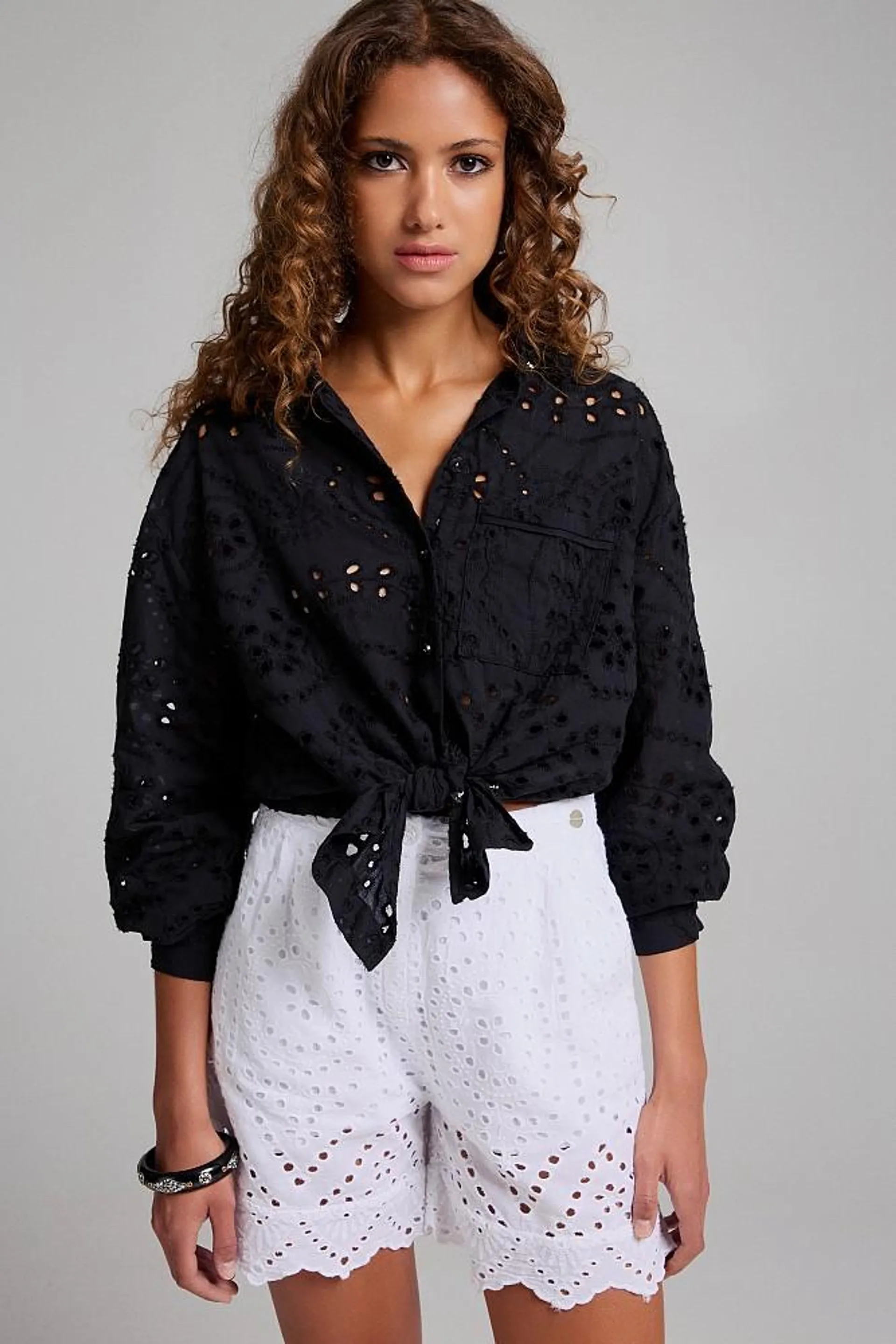 Oversized cutwork shirt