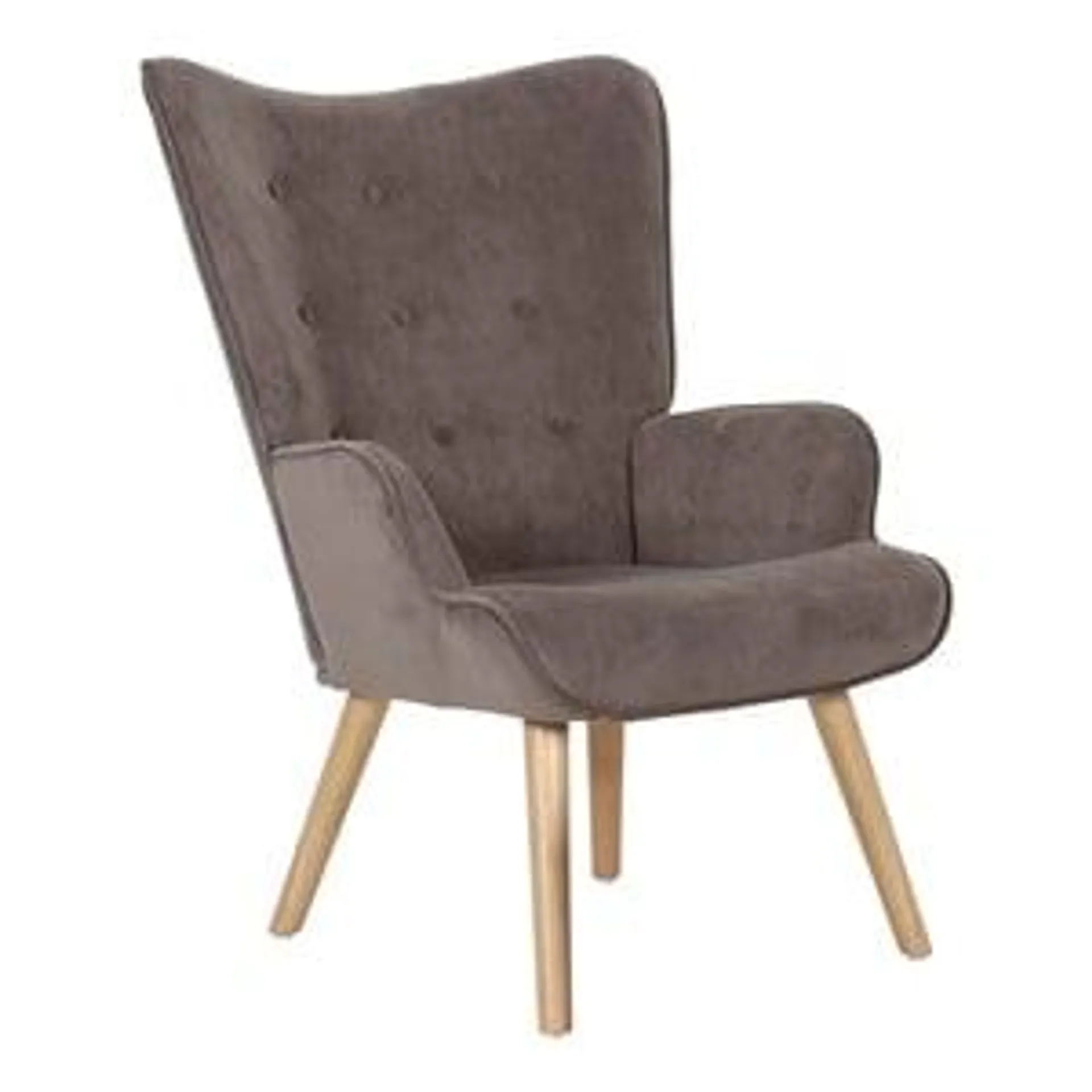 ALMA Armchair Natural / Velure Brown (K/D)