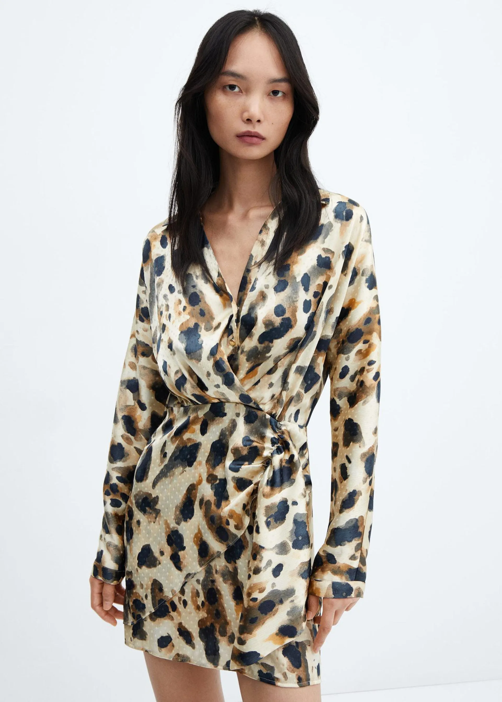 Leopard satin dress