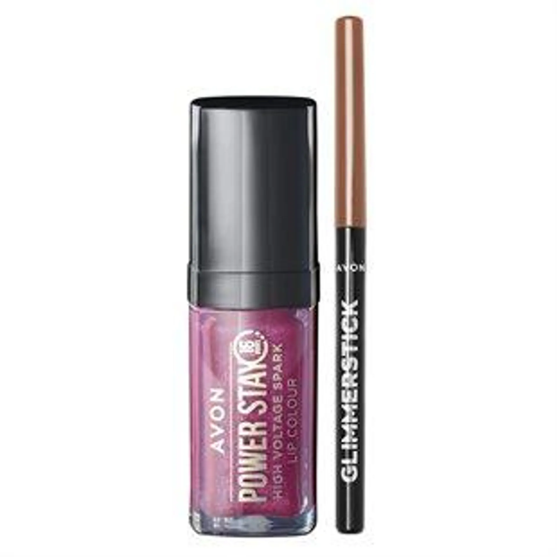 Conjunto batom High Voltage (cherry charge) + Delineador (mystery mauve)