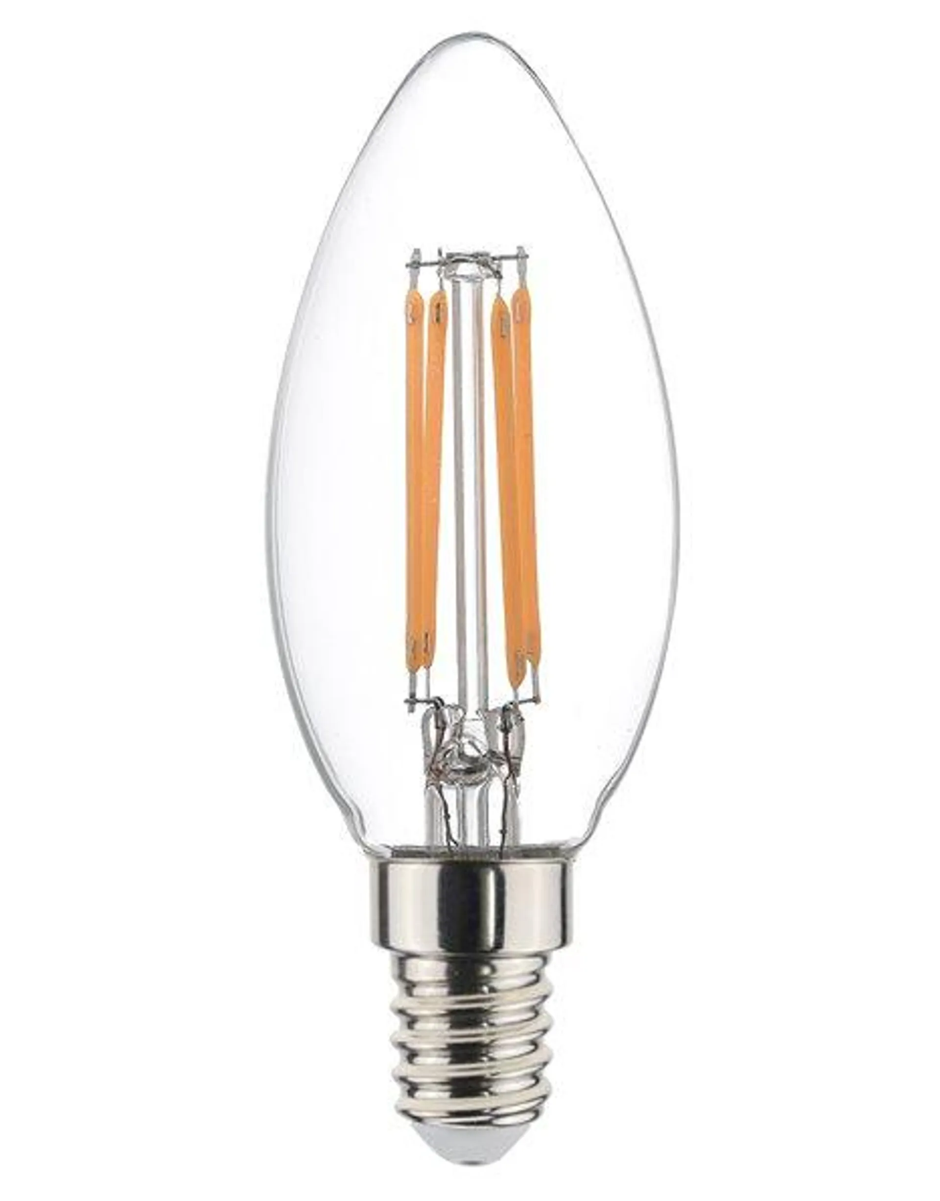 Λάμπα LED Κερί 4,5W 470lm E14 230V 2700K Θερμό Λευκό Dimmable Filament