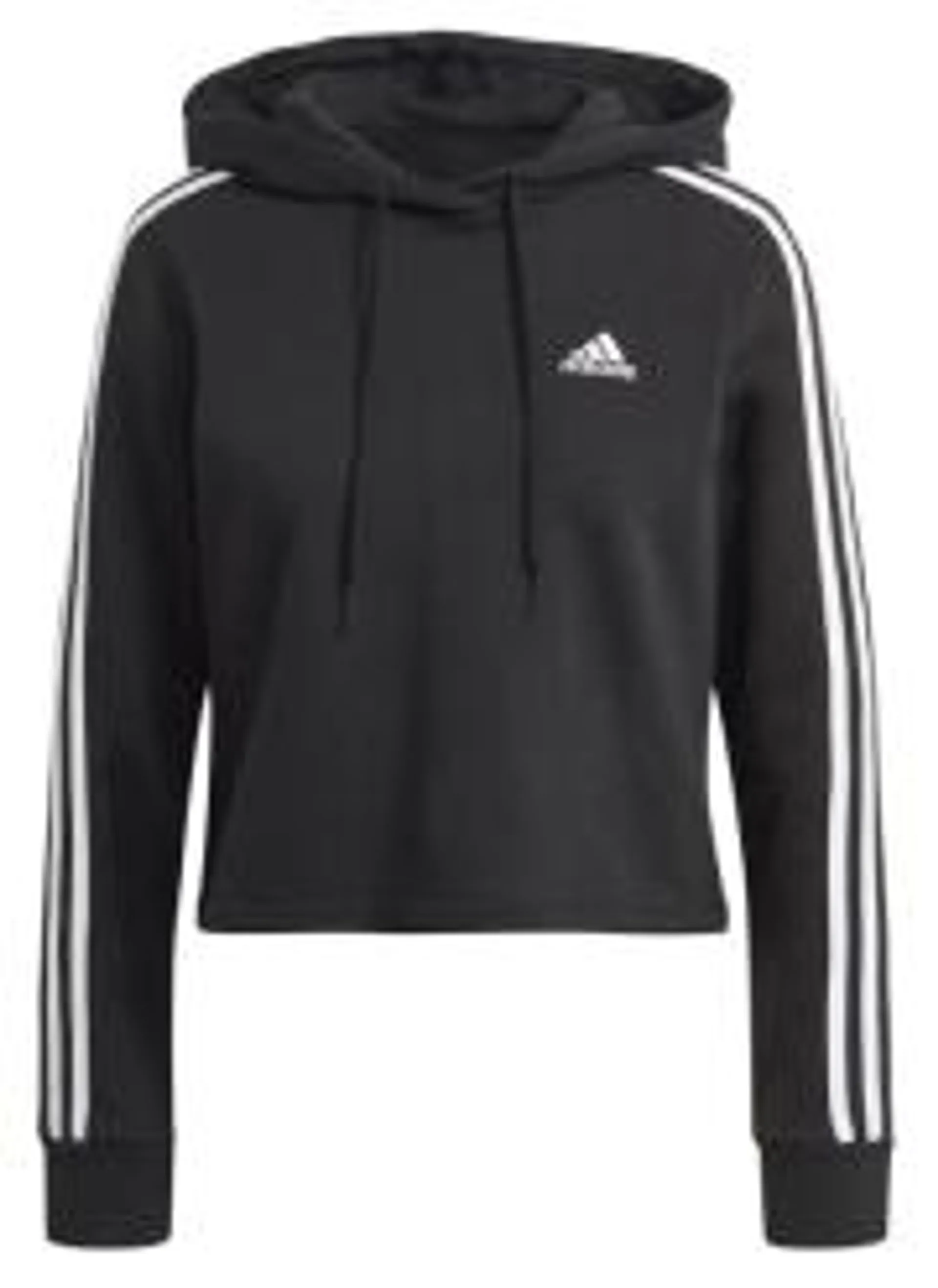 ΦΟΥΤΕΡ ADIDAS PERFORMANCE 3-STRIPES CROPPED HOODIE ΜΑΥΡΟ