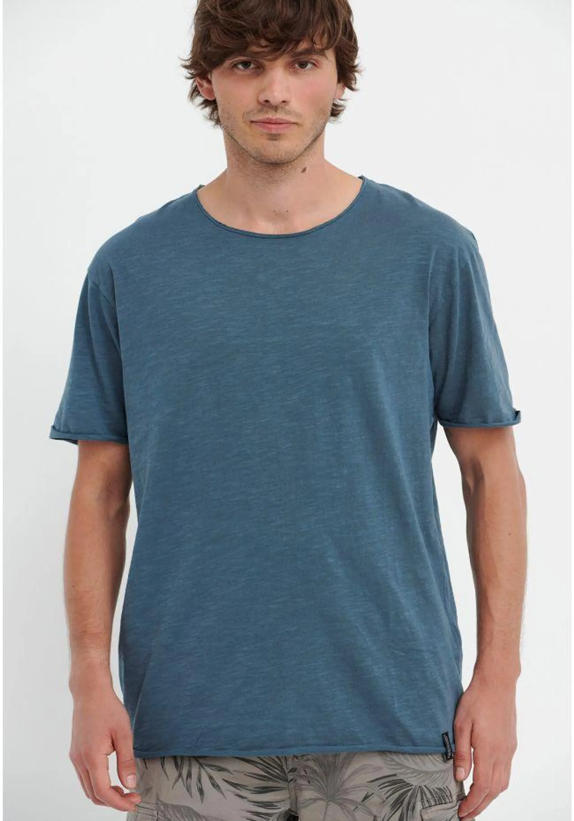 Relaxed fit μονόχρωμο t-shirt