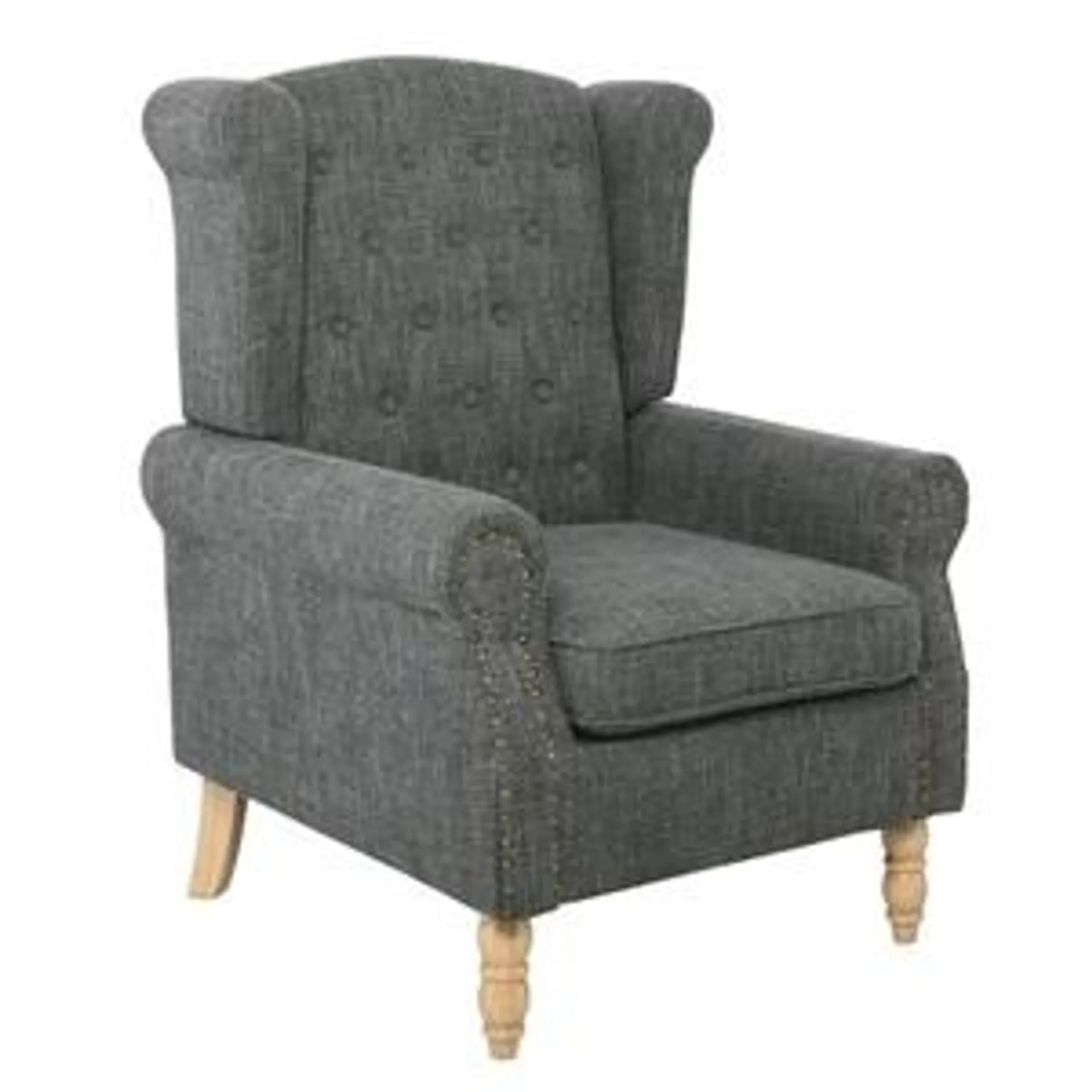 ROSY Armchair Natural / Dark Grey Fabric