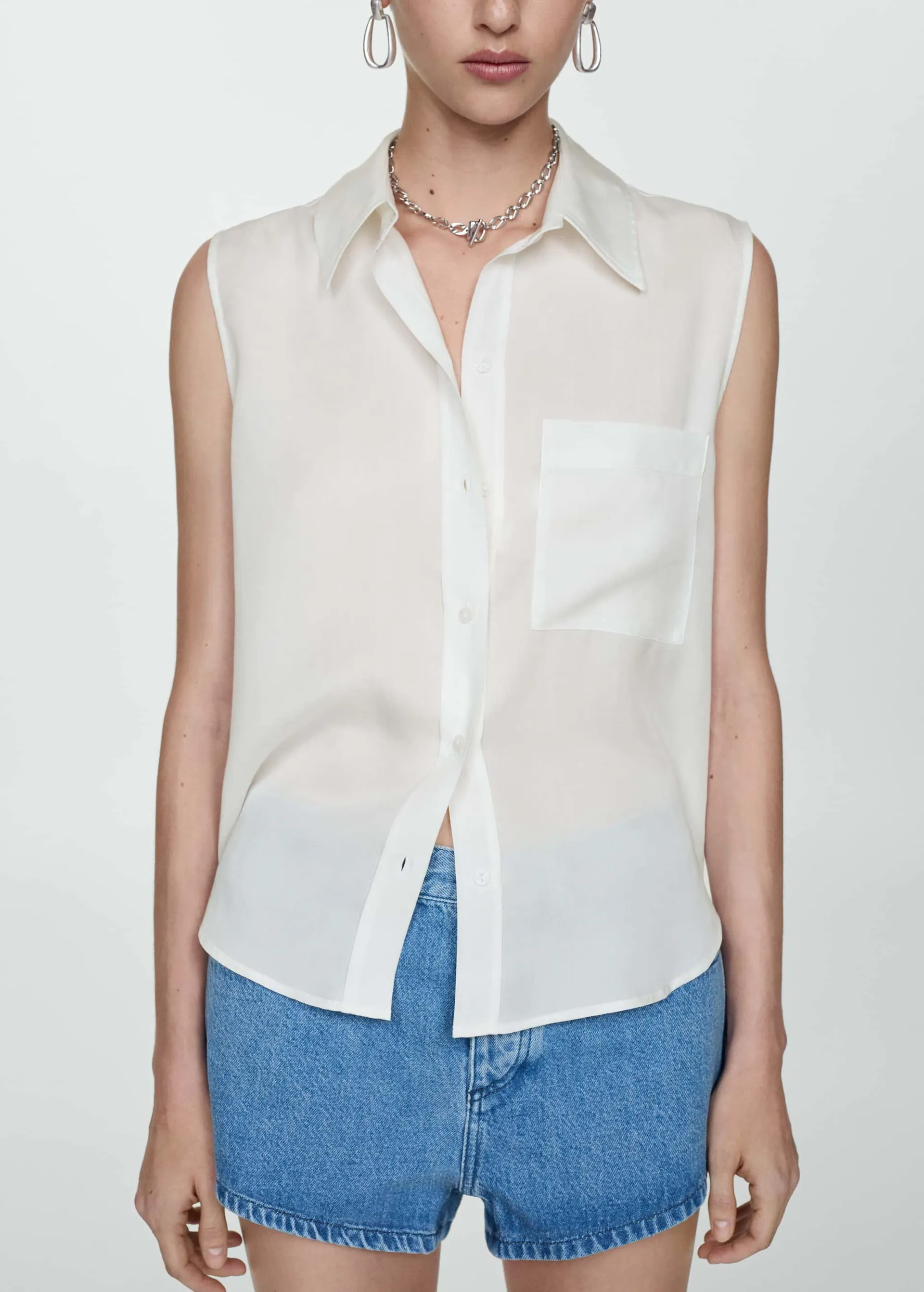 Lyocell sleeveless shirt