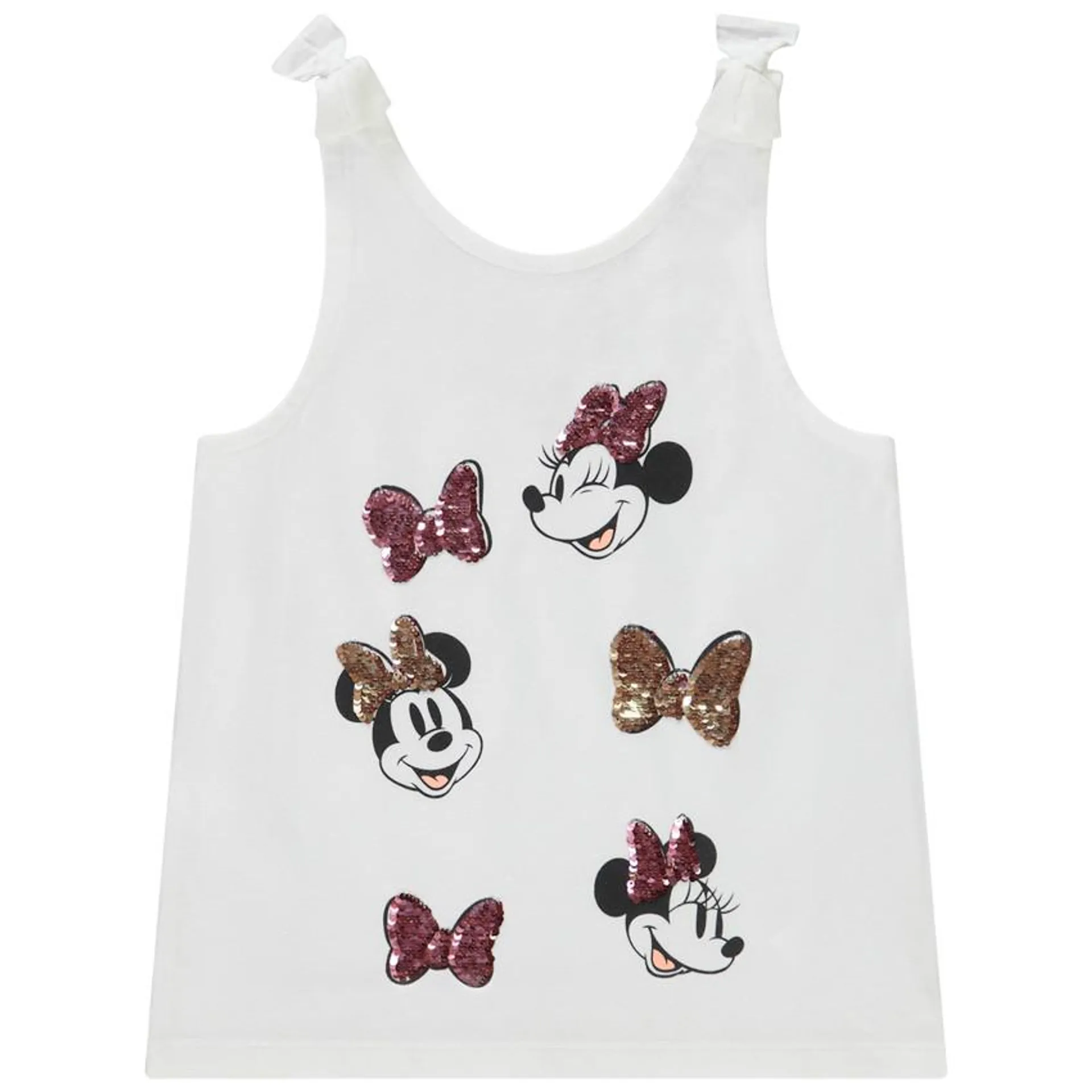 Μπλουζάκι αμάνικο prints στο παγιέτες Minnie Disney για κορίτσι