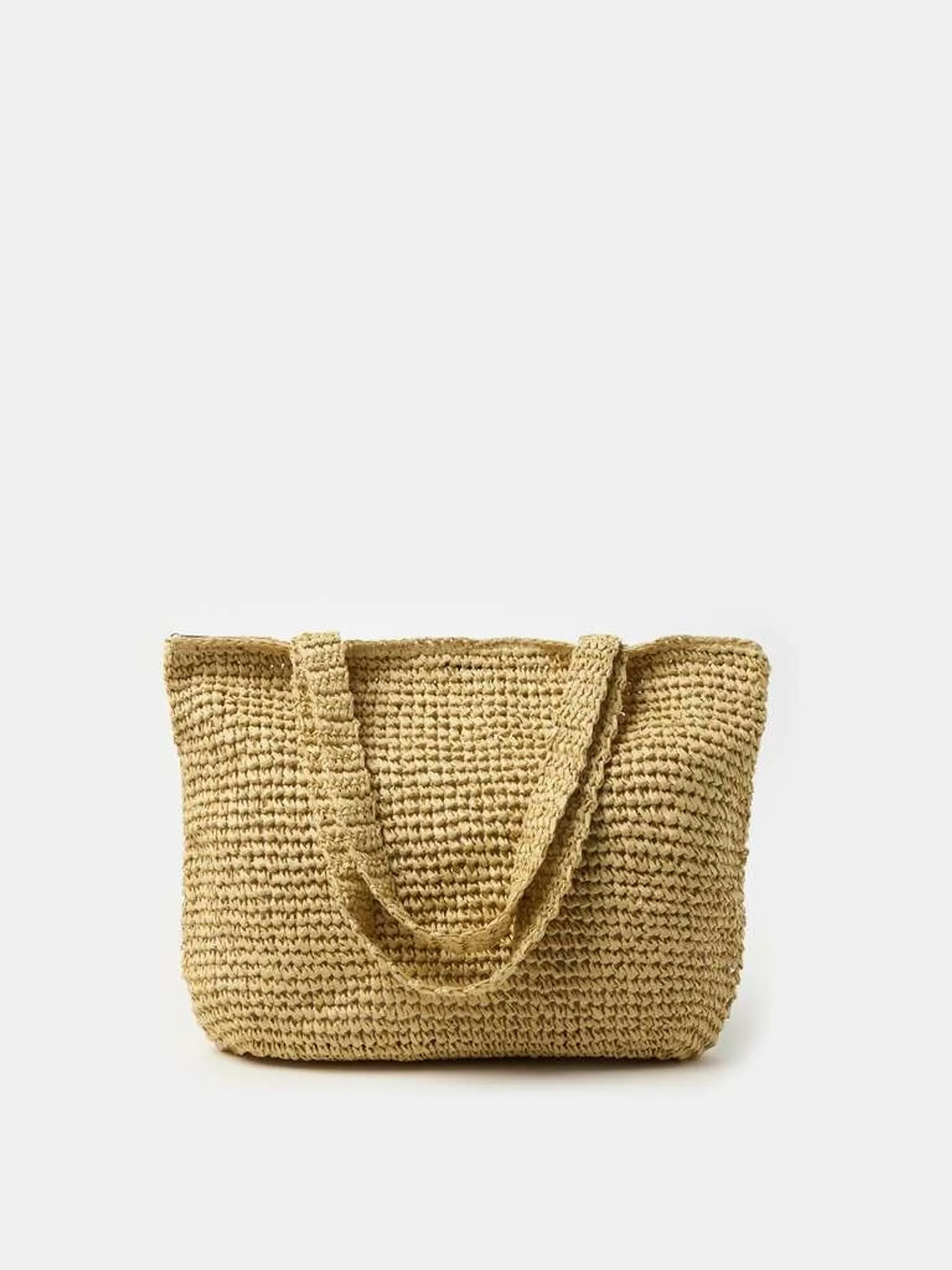 Light Beige Raffia beach bag