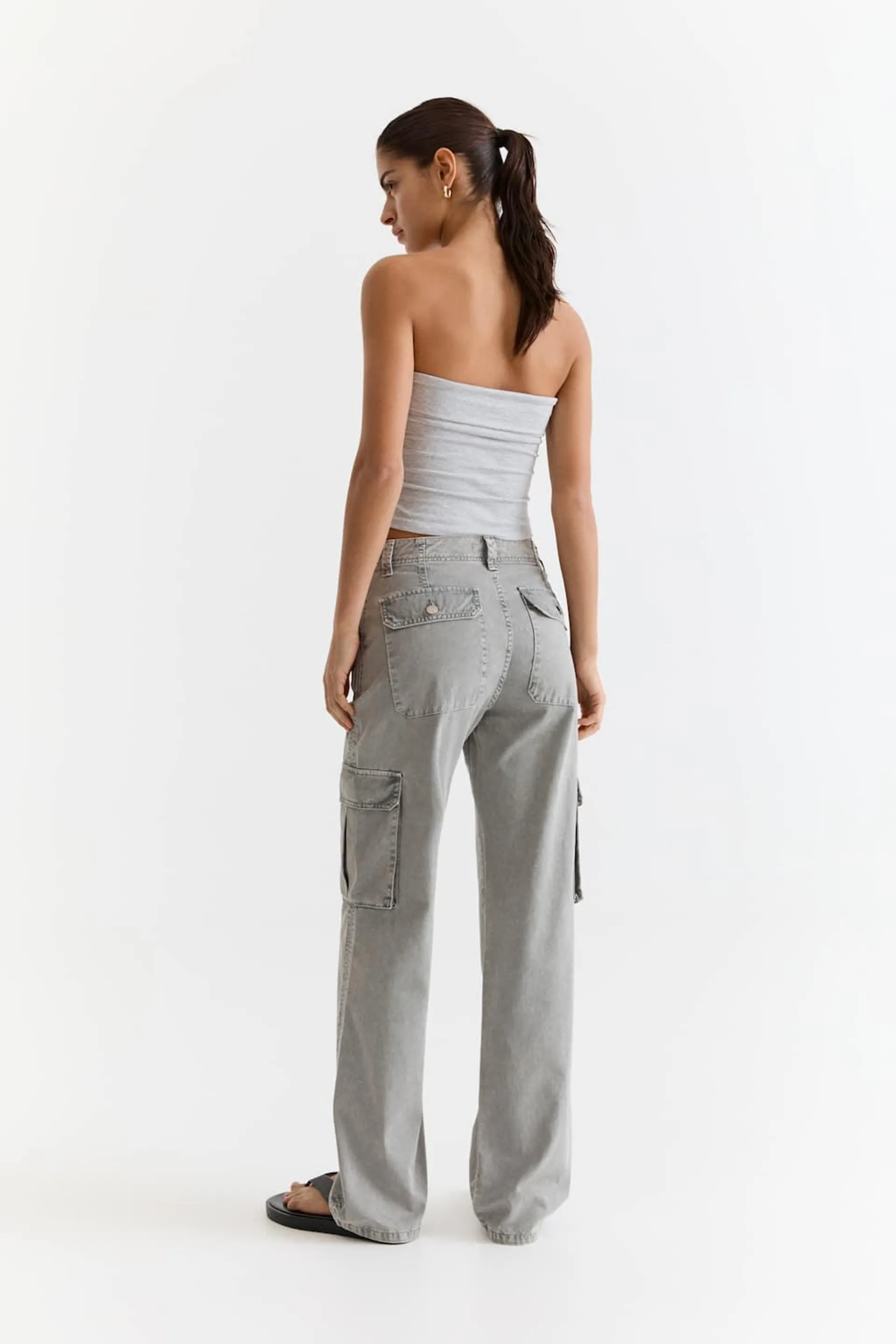 HIGH WAIST CARGO TROUSERS