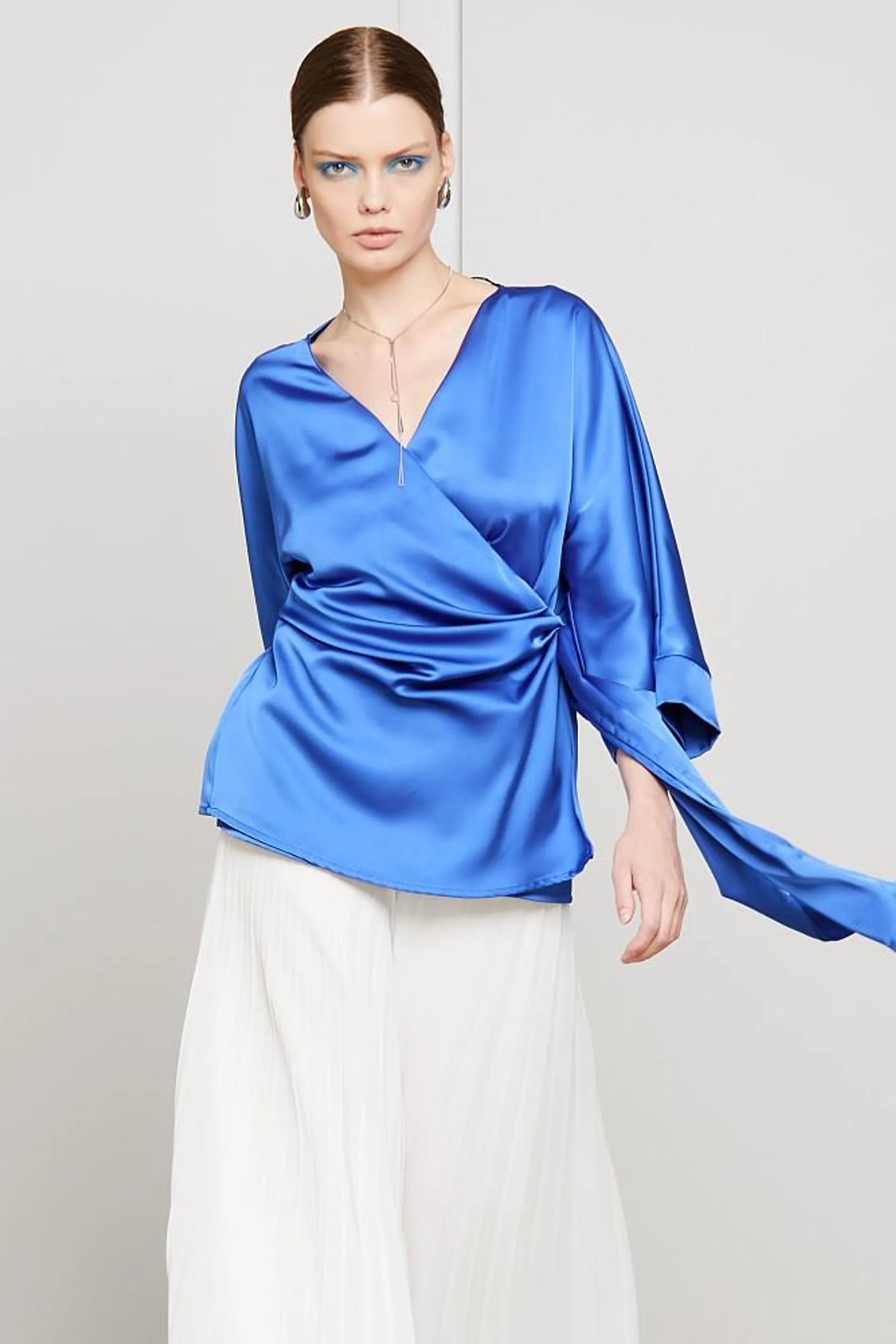 Satin wrap blouse - Gold Label