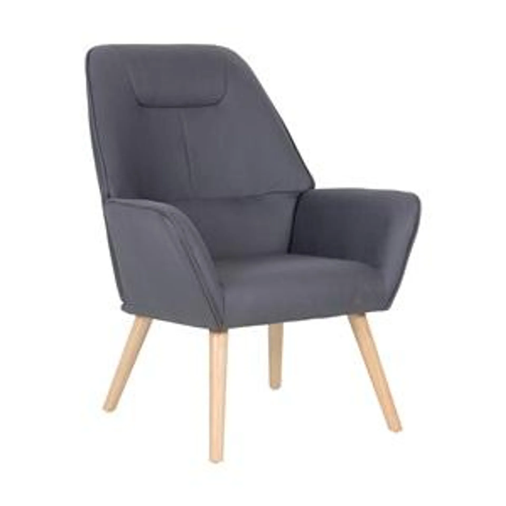 NATTALY Armchair Grey Nabuk Fabric K/D