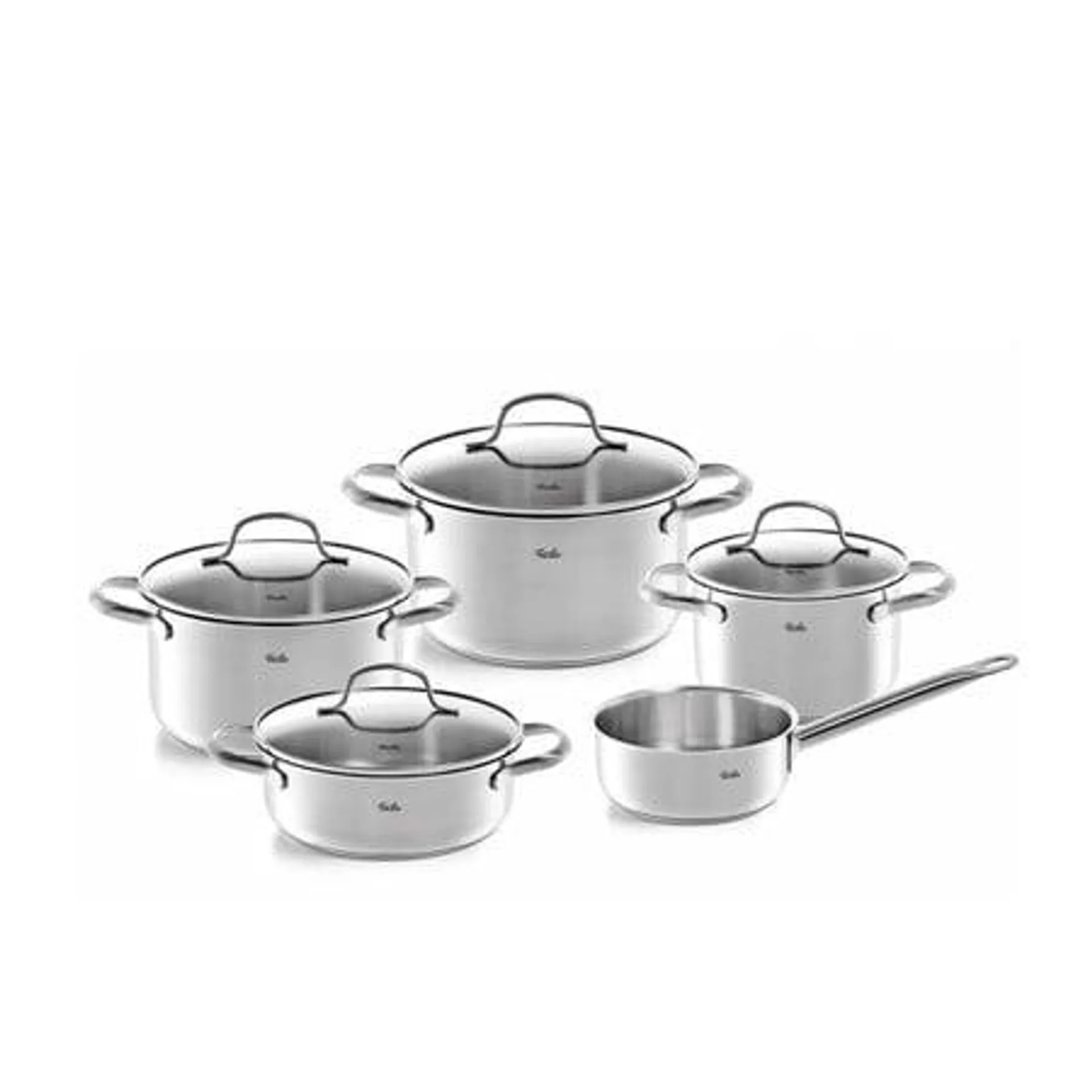 Fissler Χύτρες 16-20-24cm, Ημίχυτρα 20cm & Κατσαρολάκι 16cm Ανοξείδωτo Ατσάλι San Francisco - Σετ 5 Τεμαχίων