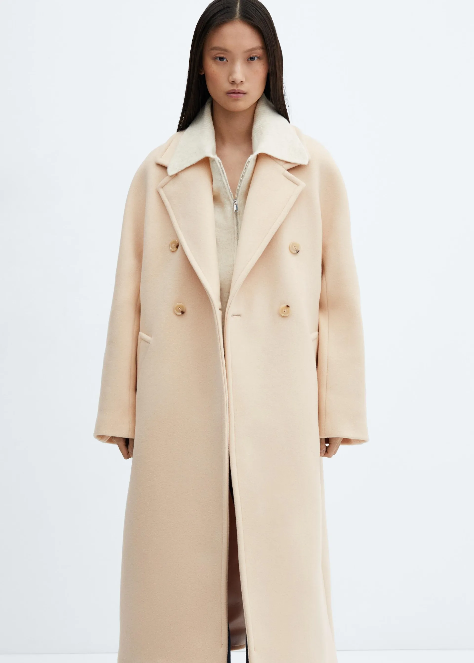 Lapel Manteco wool coat