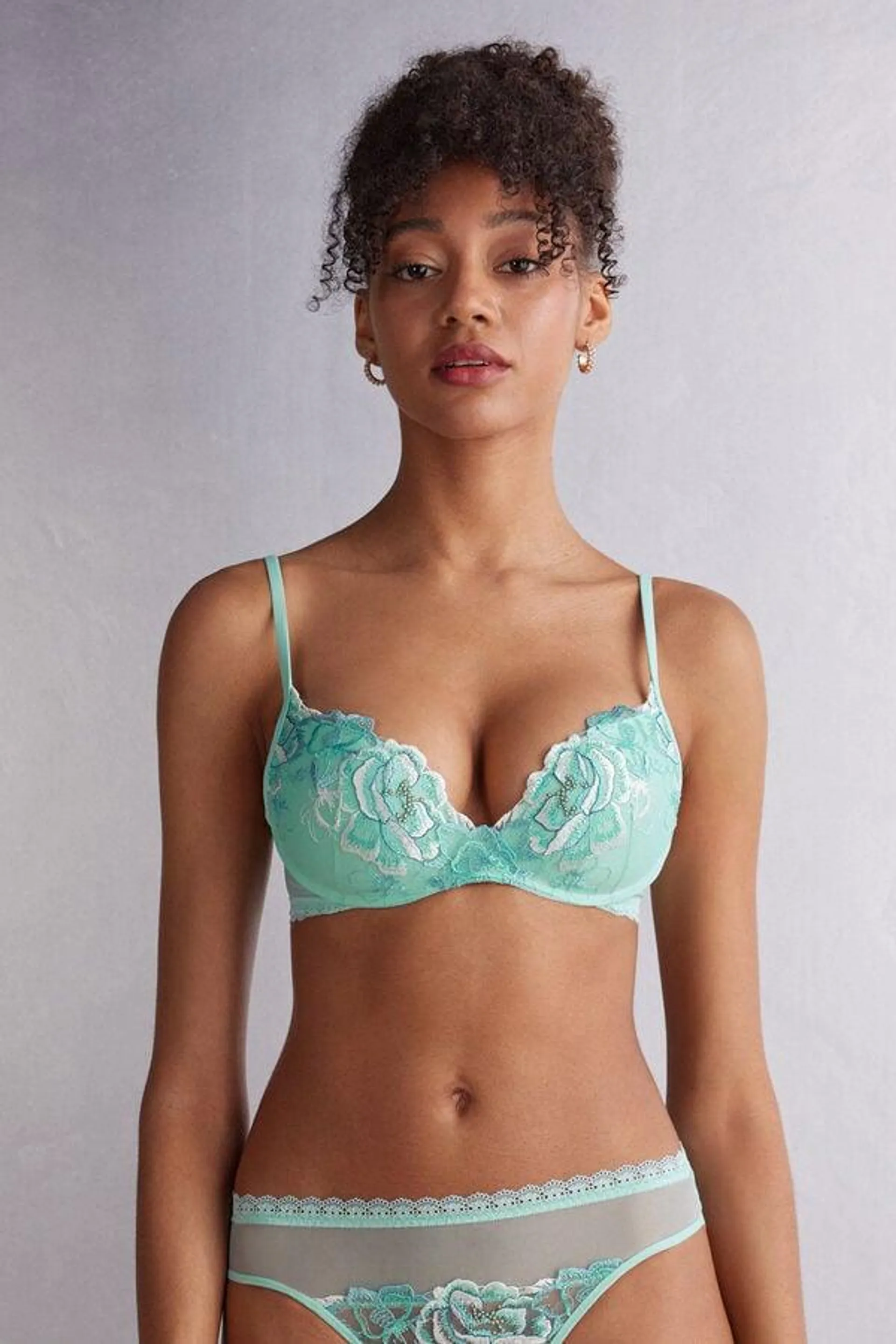 Reggiseno Super Push-up Gioia Emerald Flower