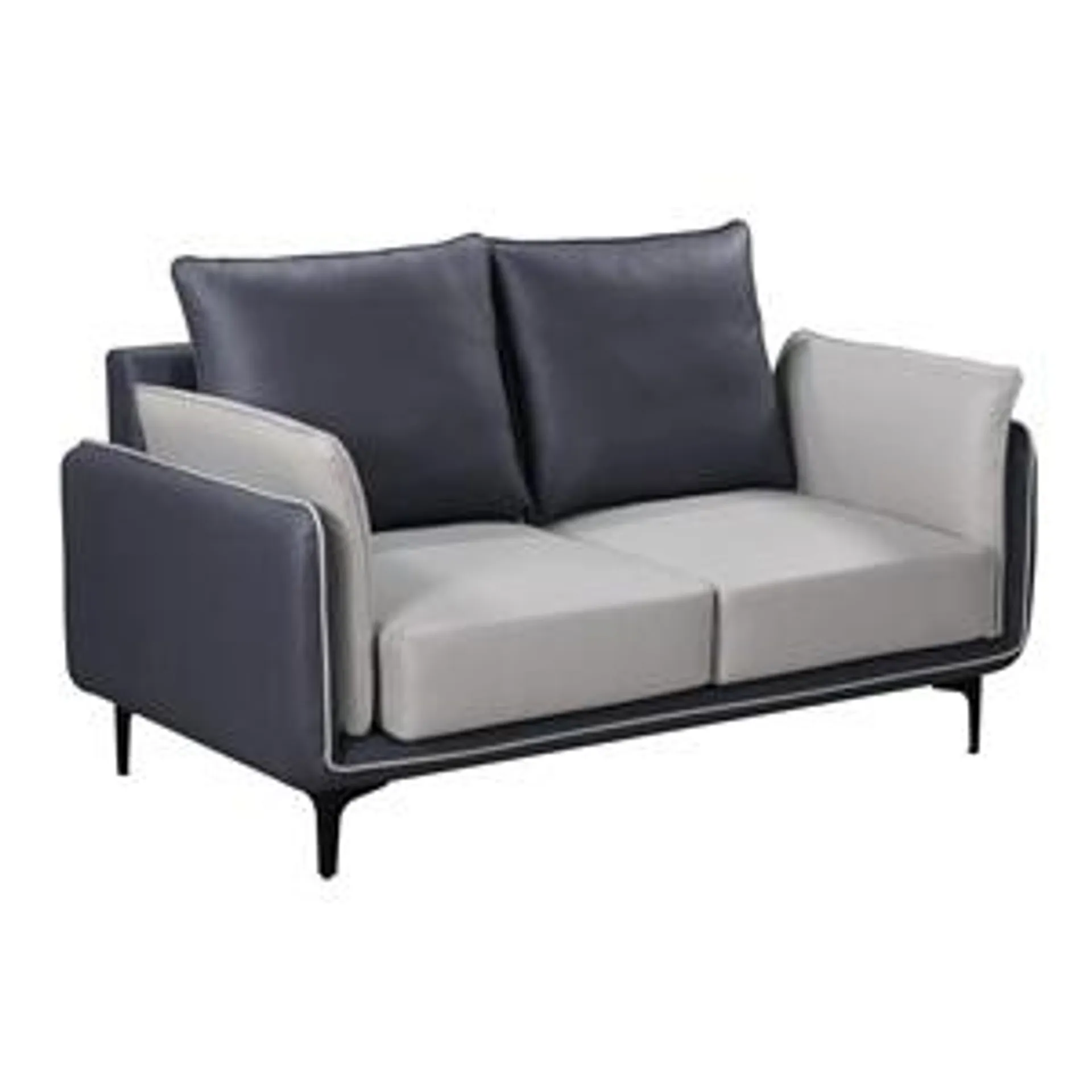 BRIGHTON Sofa 2-Seater Grey Pu