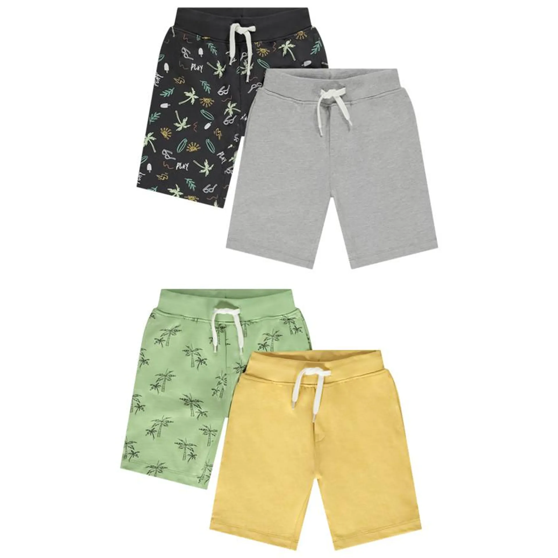 Lot de 4 bermudas en molleton fantaisie pour garçon