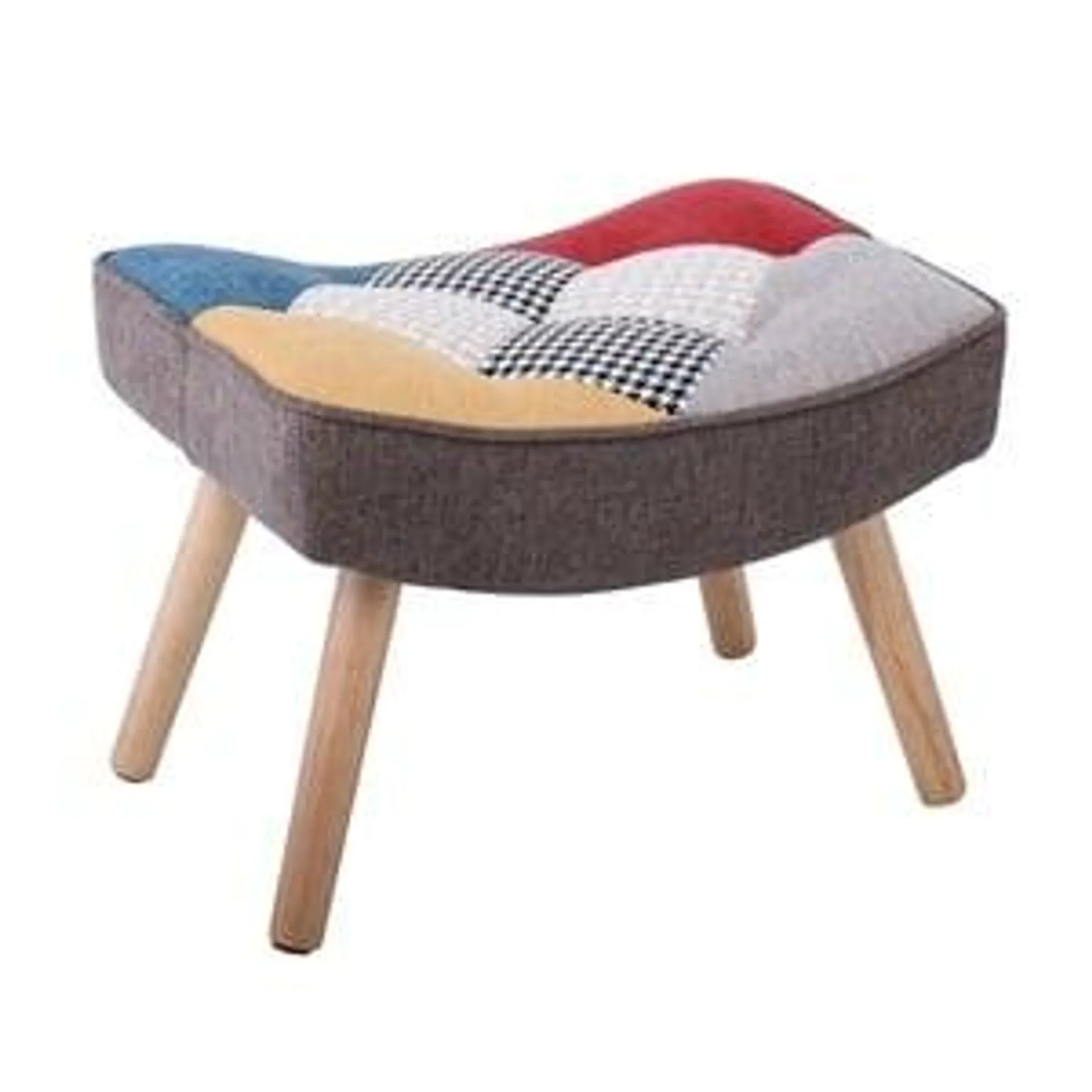 ALMA Stool Natural / Patchwork Fabric (K/D)