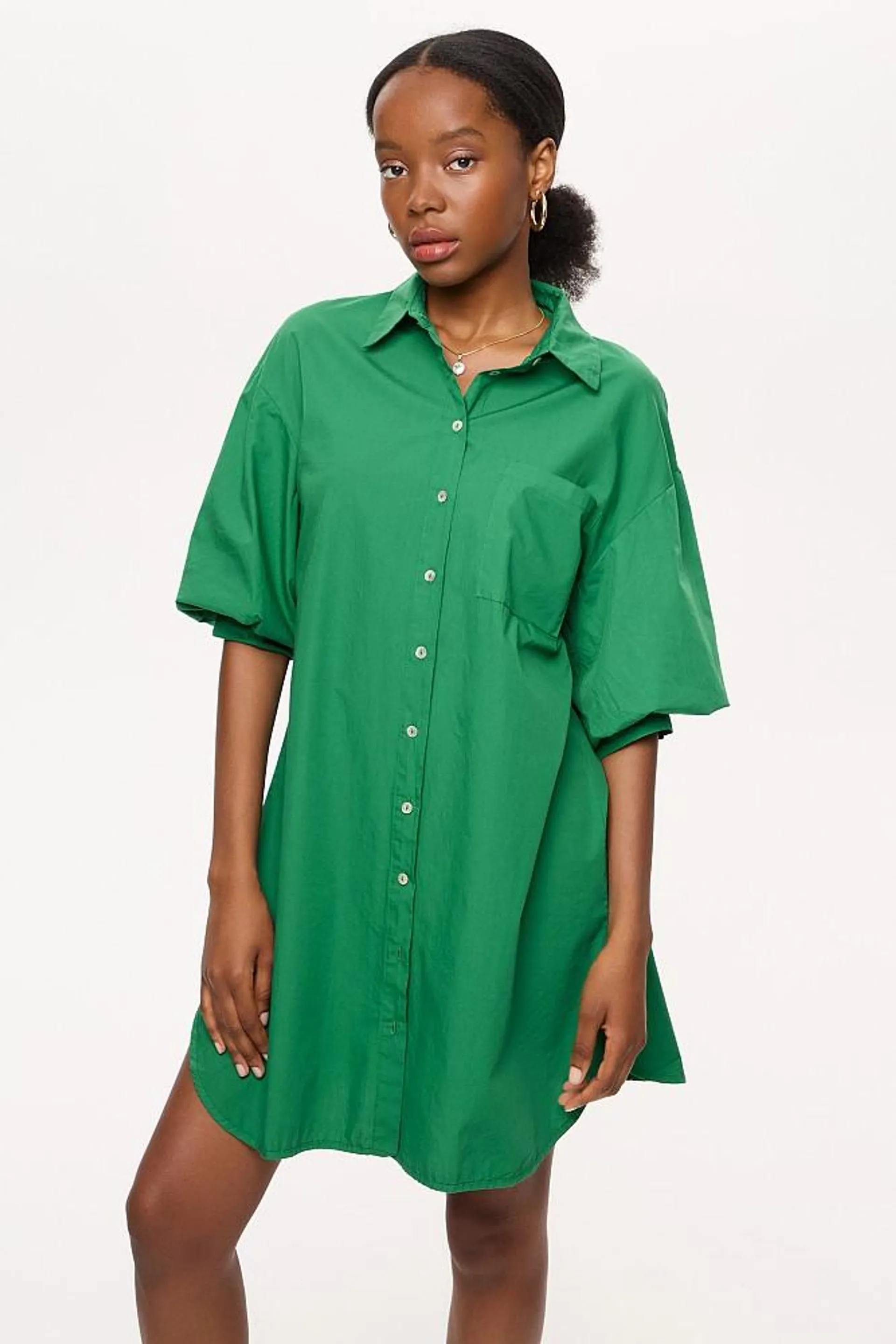 Shirt dress with collar