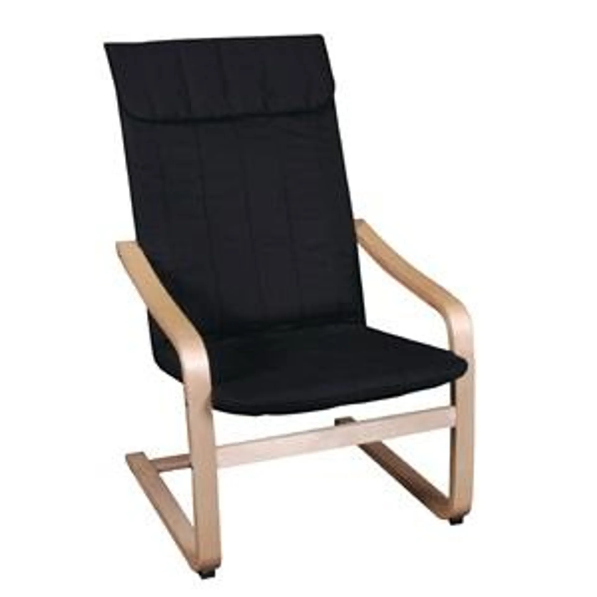 HAMILTON Armchair Natural (Birch)/Fabric Black