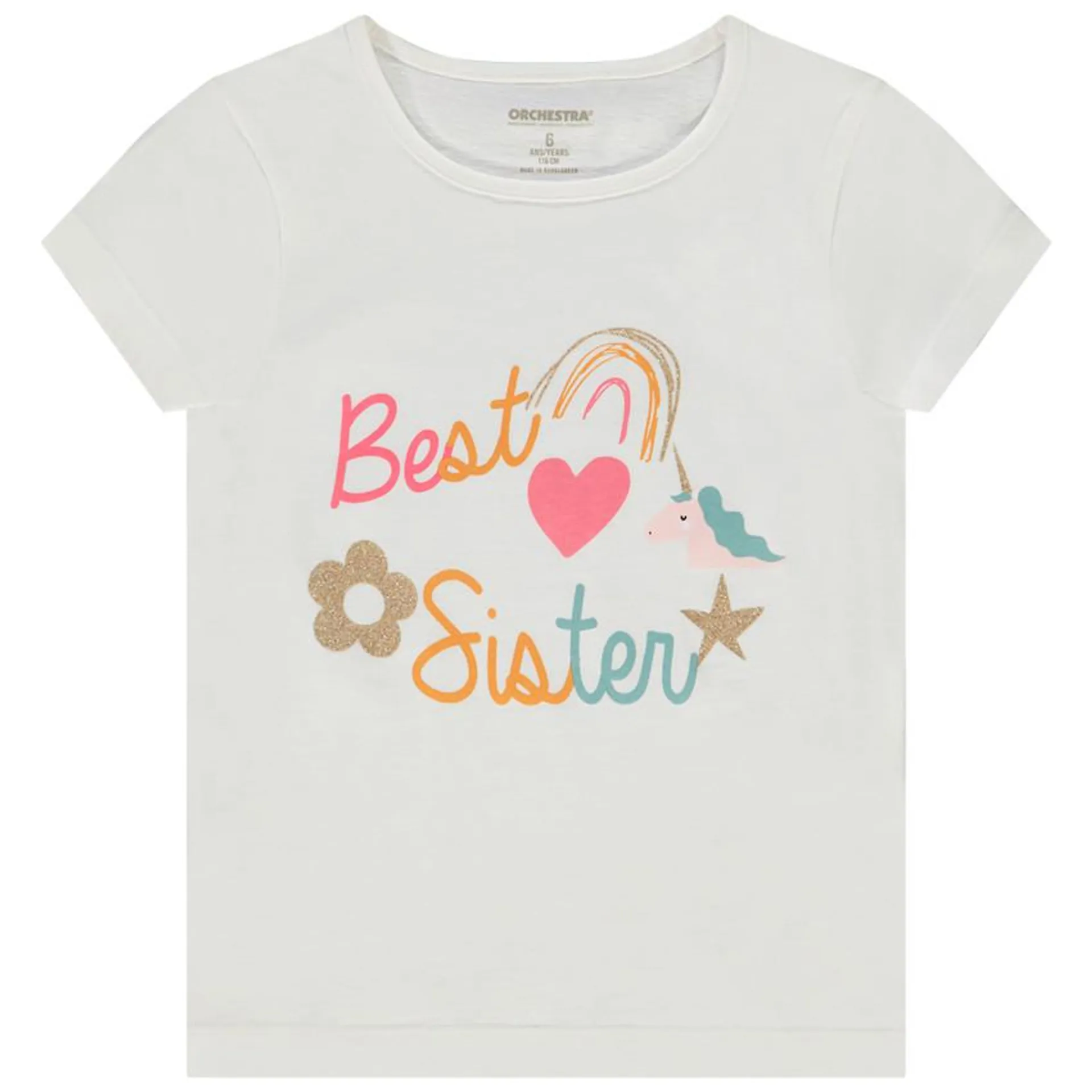 T-shirt manches courtes print fantaisie pour fille