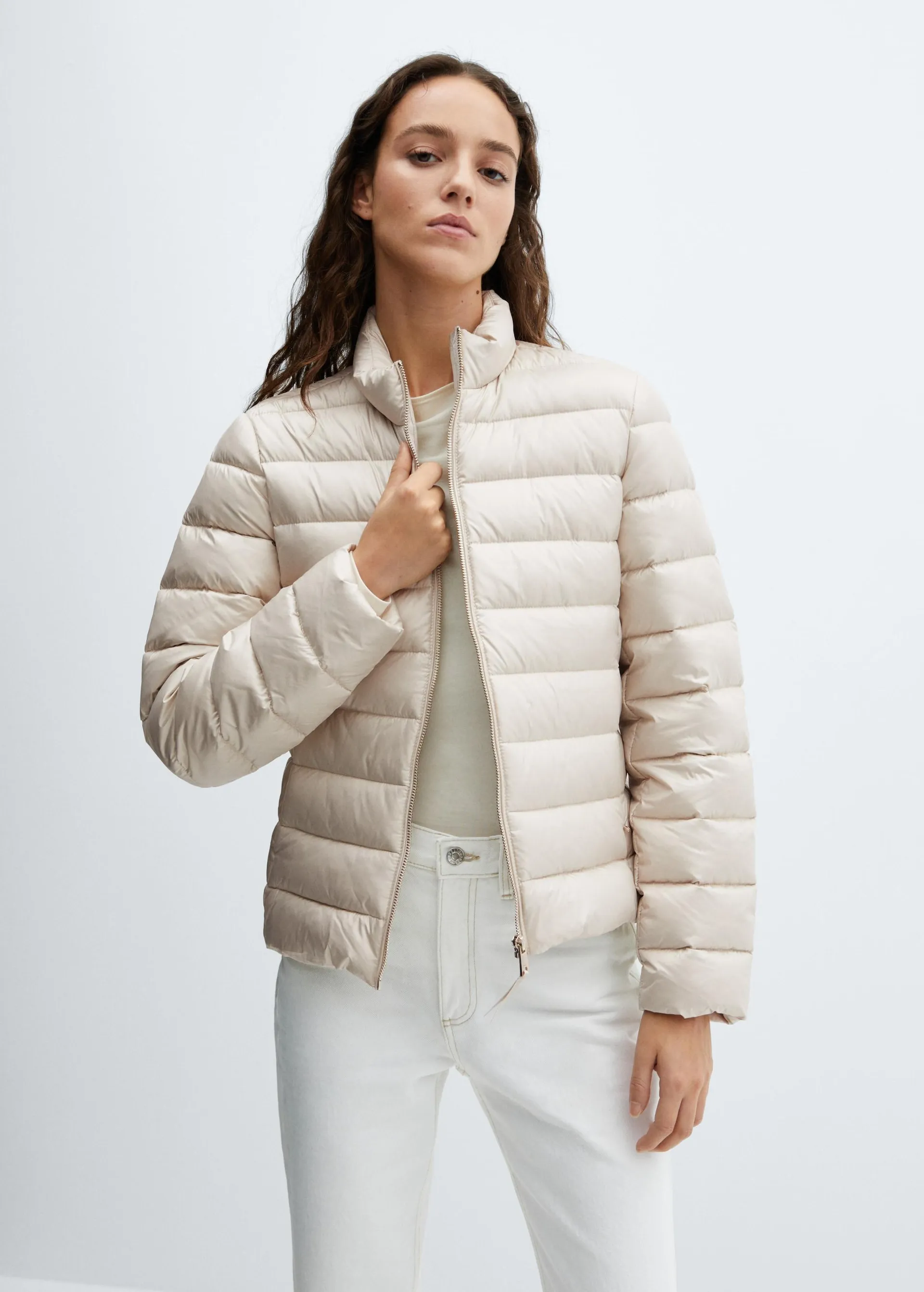 Quilted feather coat