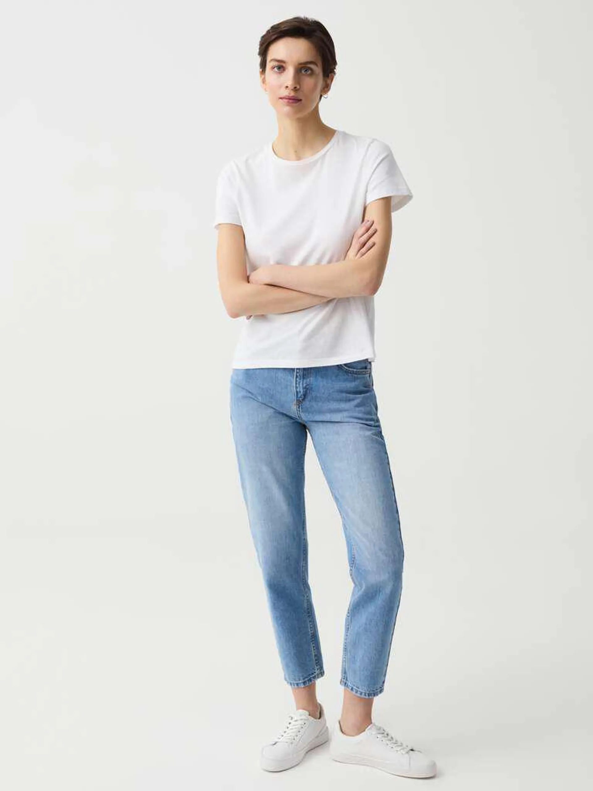 Light Wash Straight fit cropped jeans