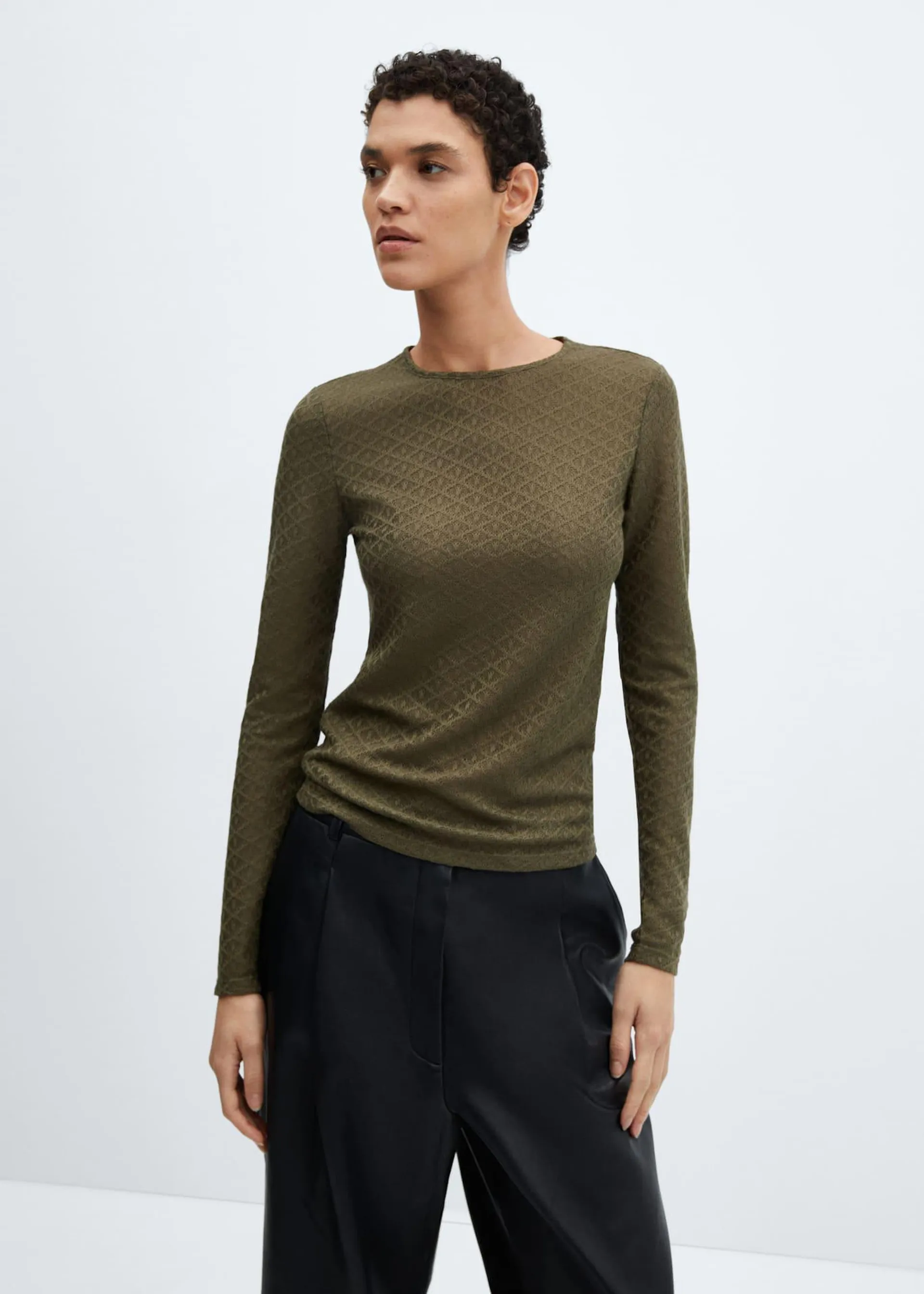 Textured knit t-shirt