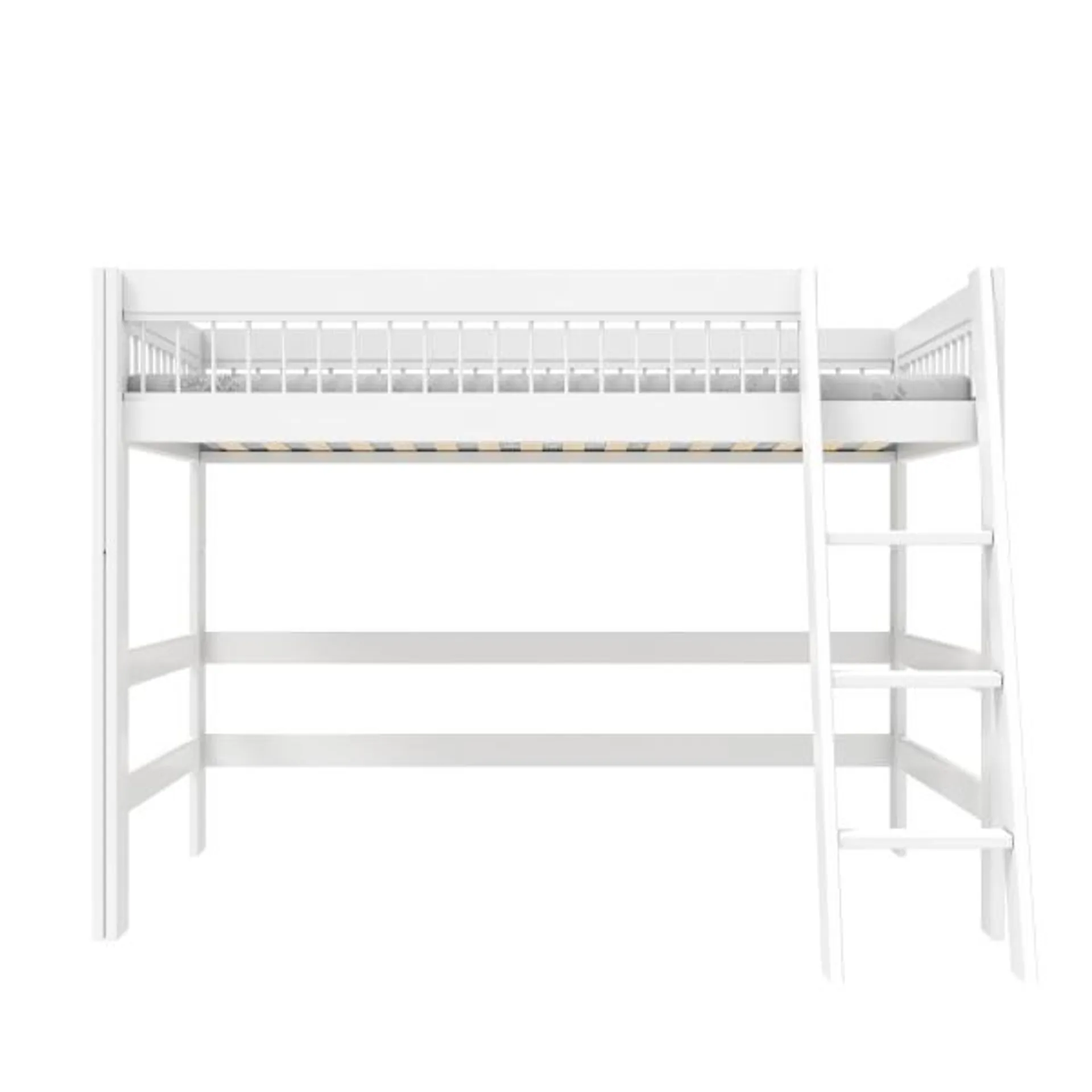 Low loft bed with slanted ladder, Breeze