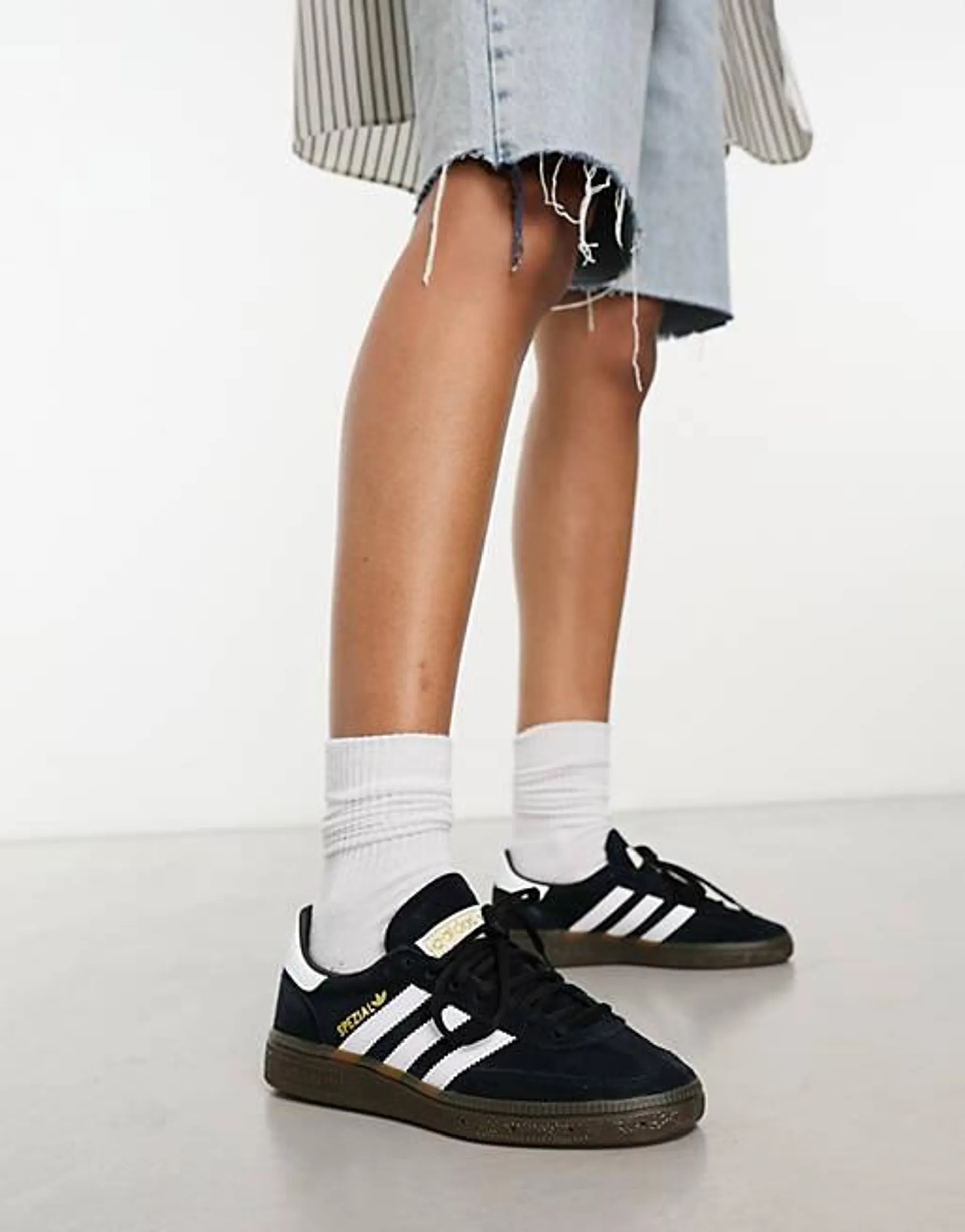 adidas Originals Handball Spezial gum sole trainers in black