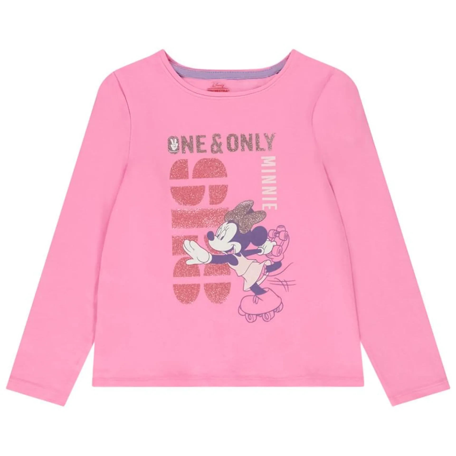 shirt μακρυμάνικο print T- glitter Minnie Disney για κορίτσι