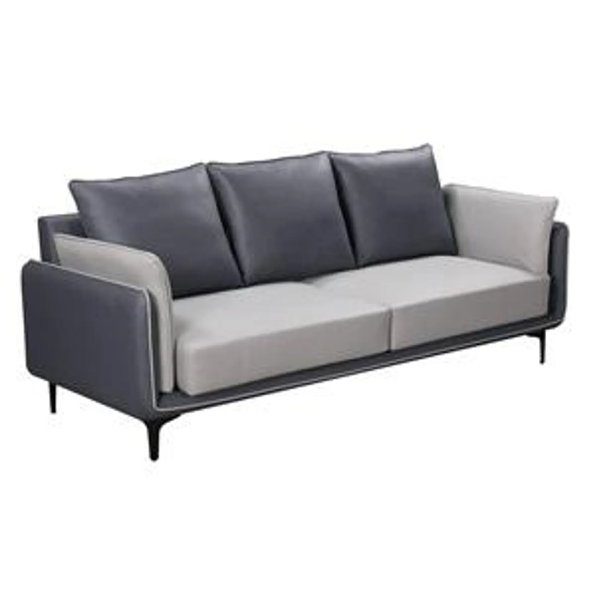 BRIGHTON Sofa 3-Seater Grey Pu